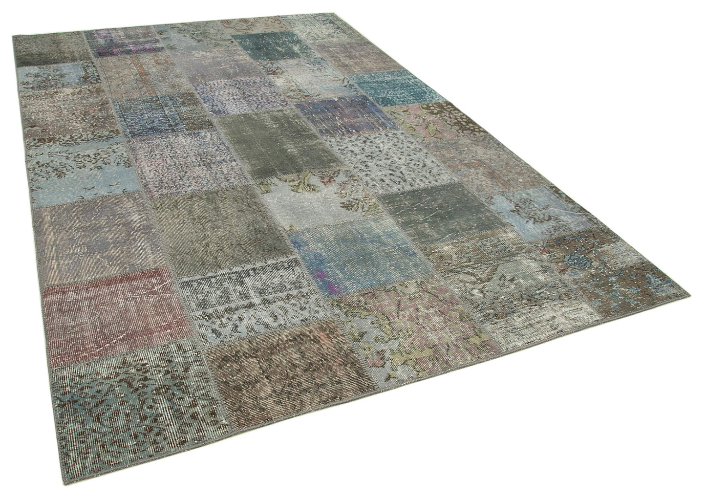 7x10 Grey Patchwork Rug - 31511