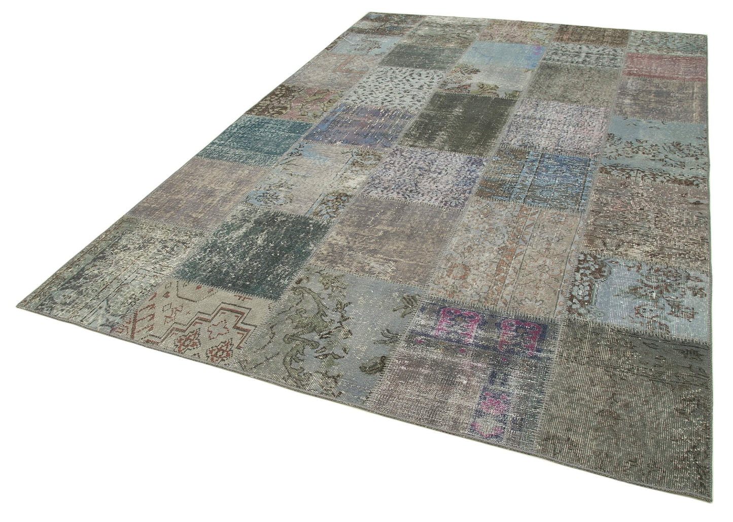 7x10 Grey Patchwork Rug - 31511