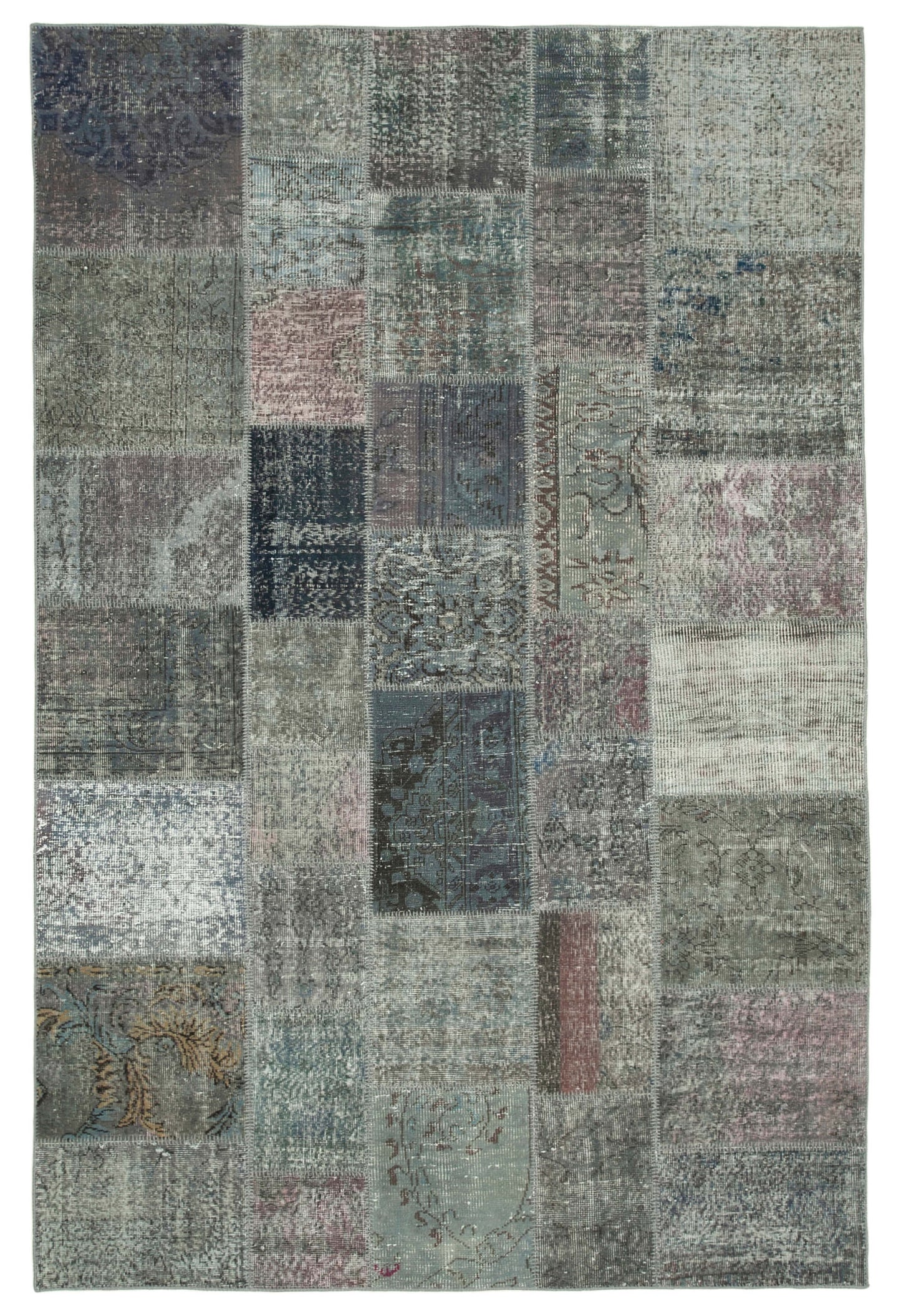 7x10 Grey Patchwork Rug - 31512