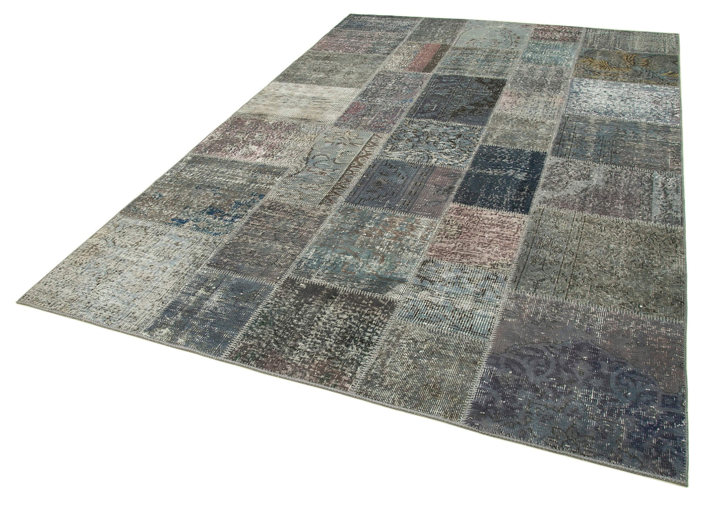 7x10 Grey Patchwork Rug - 31512