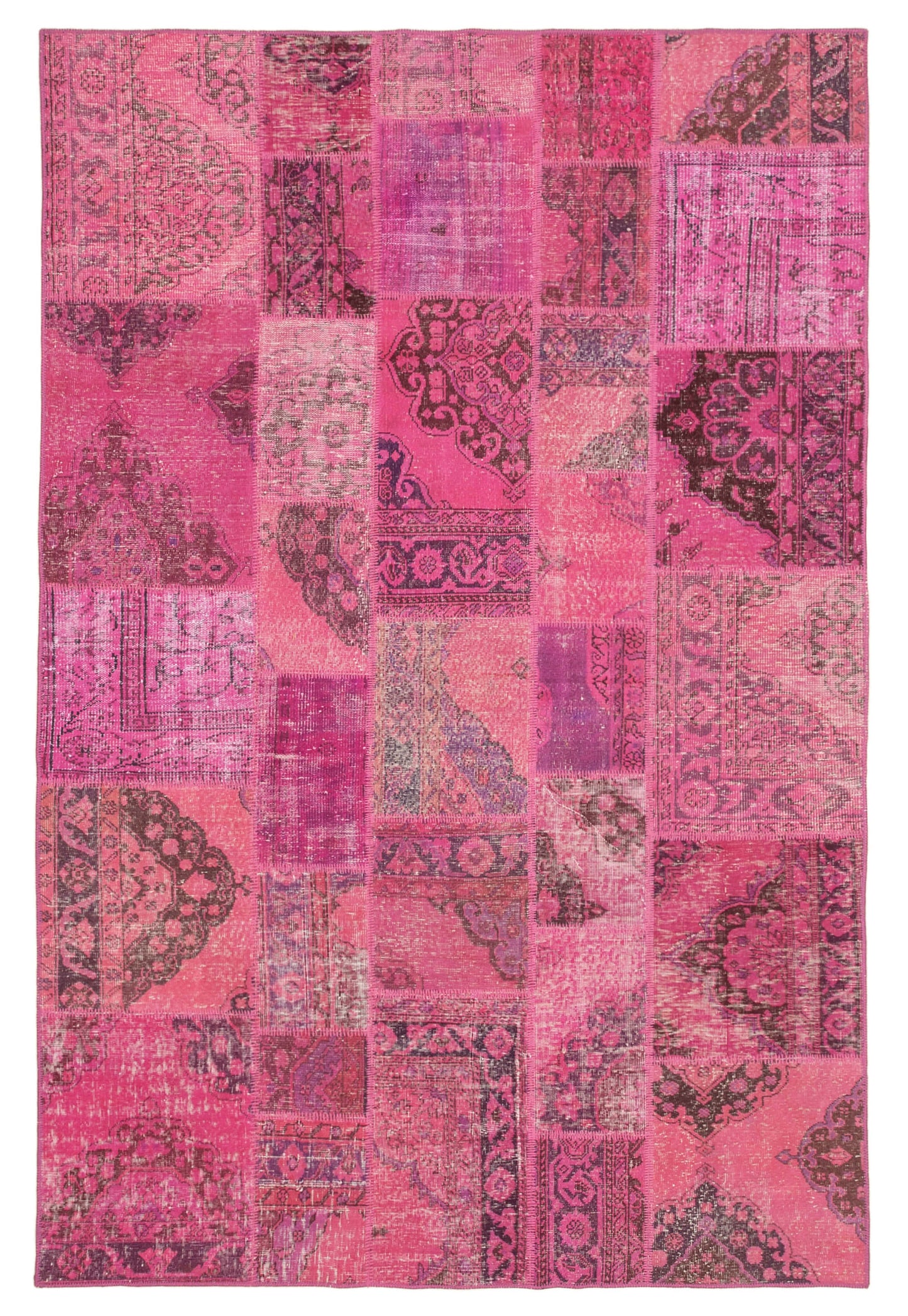 7x10 Pink Patchwork Rug - 31521