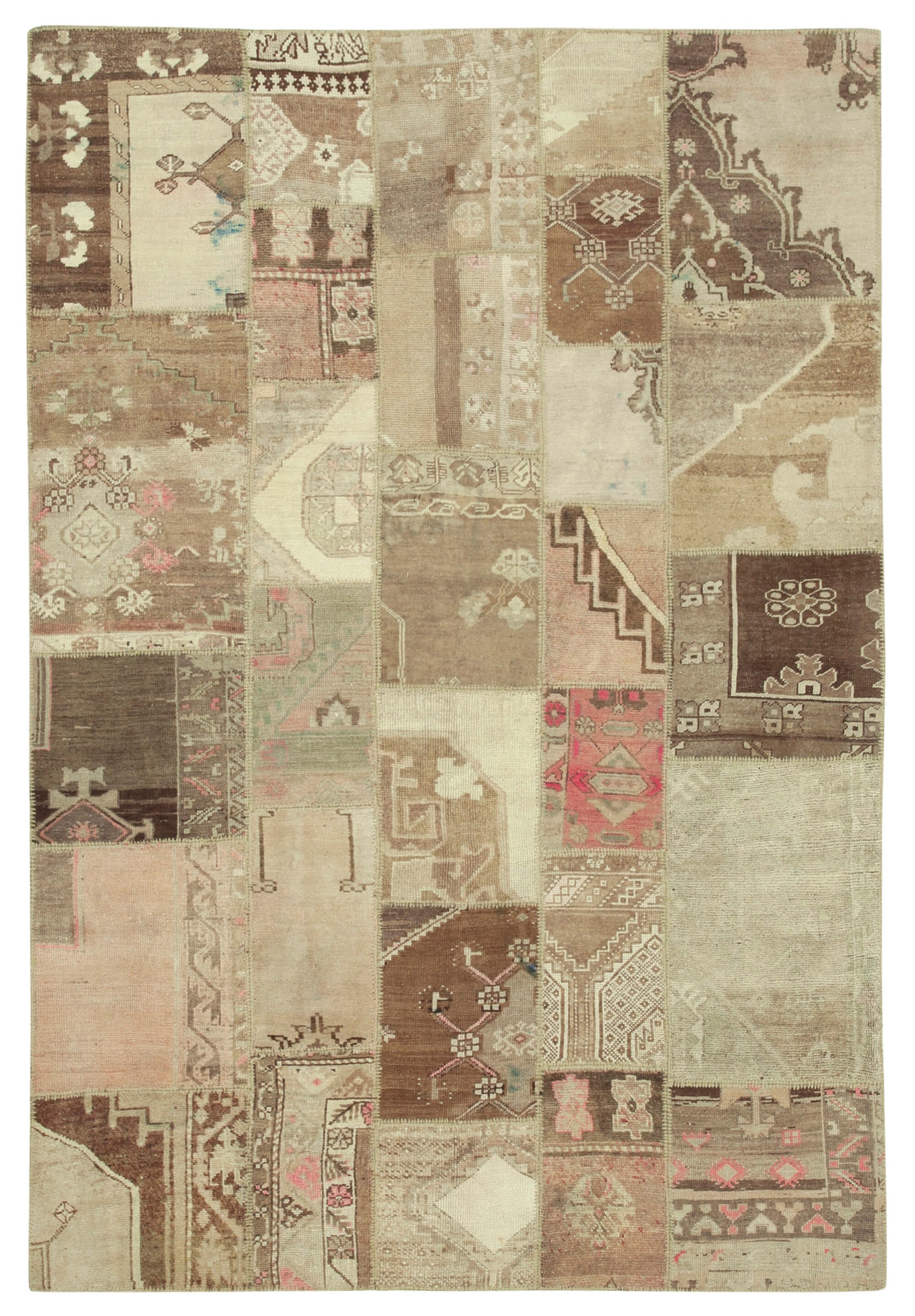 7x10 Beige Patchwork Rug - 31540