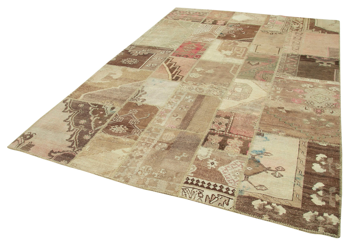 7x10 Beige Patchwork Rug - 31540