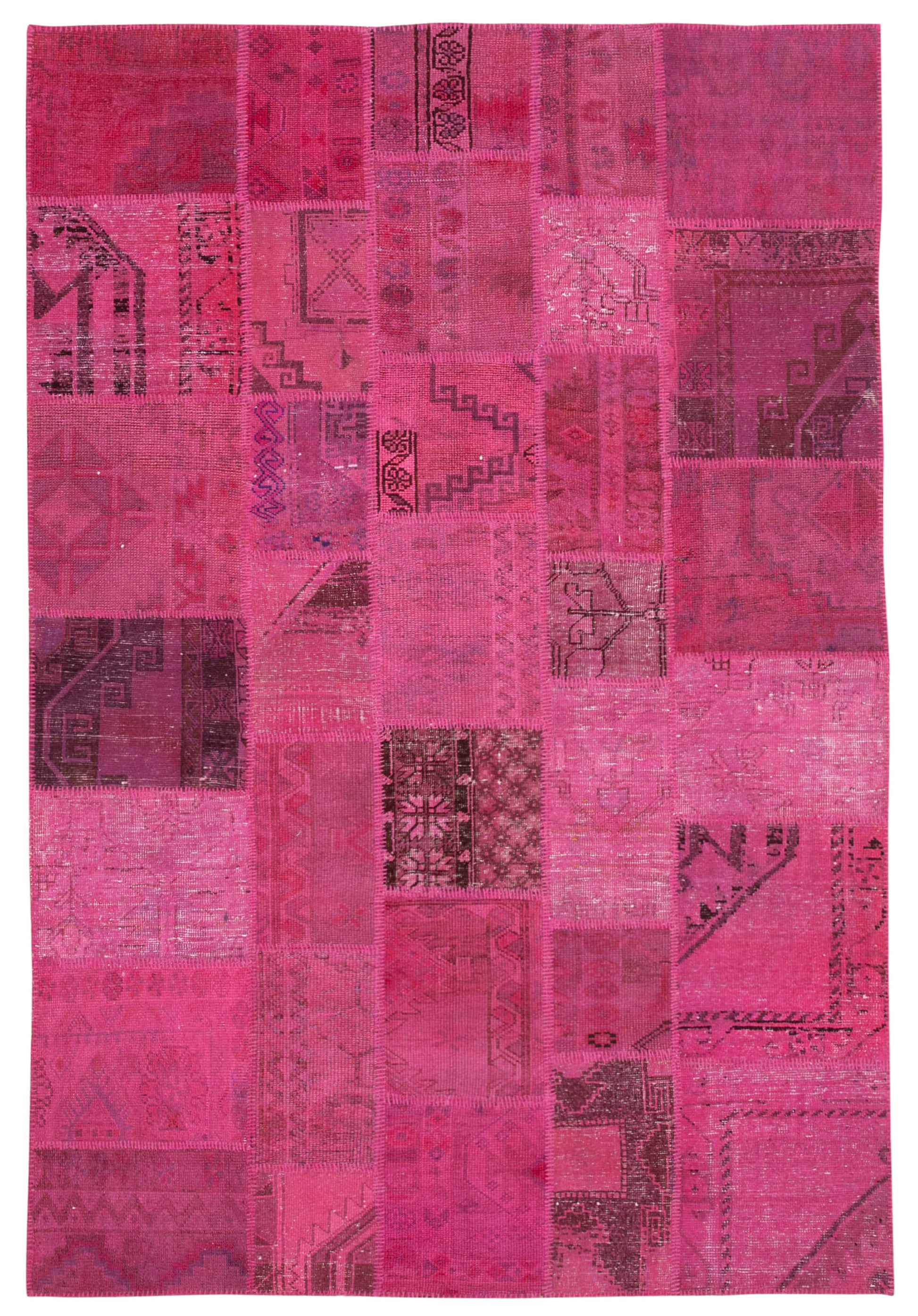 7x10 Pink Patchwork Rug - 31545