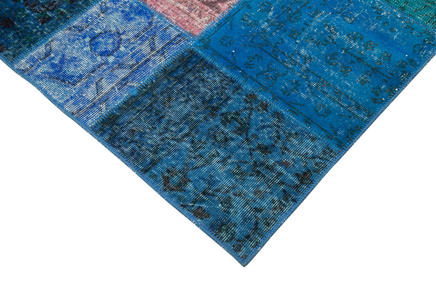 7x10 Blue Patchwork Rug - 31559