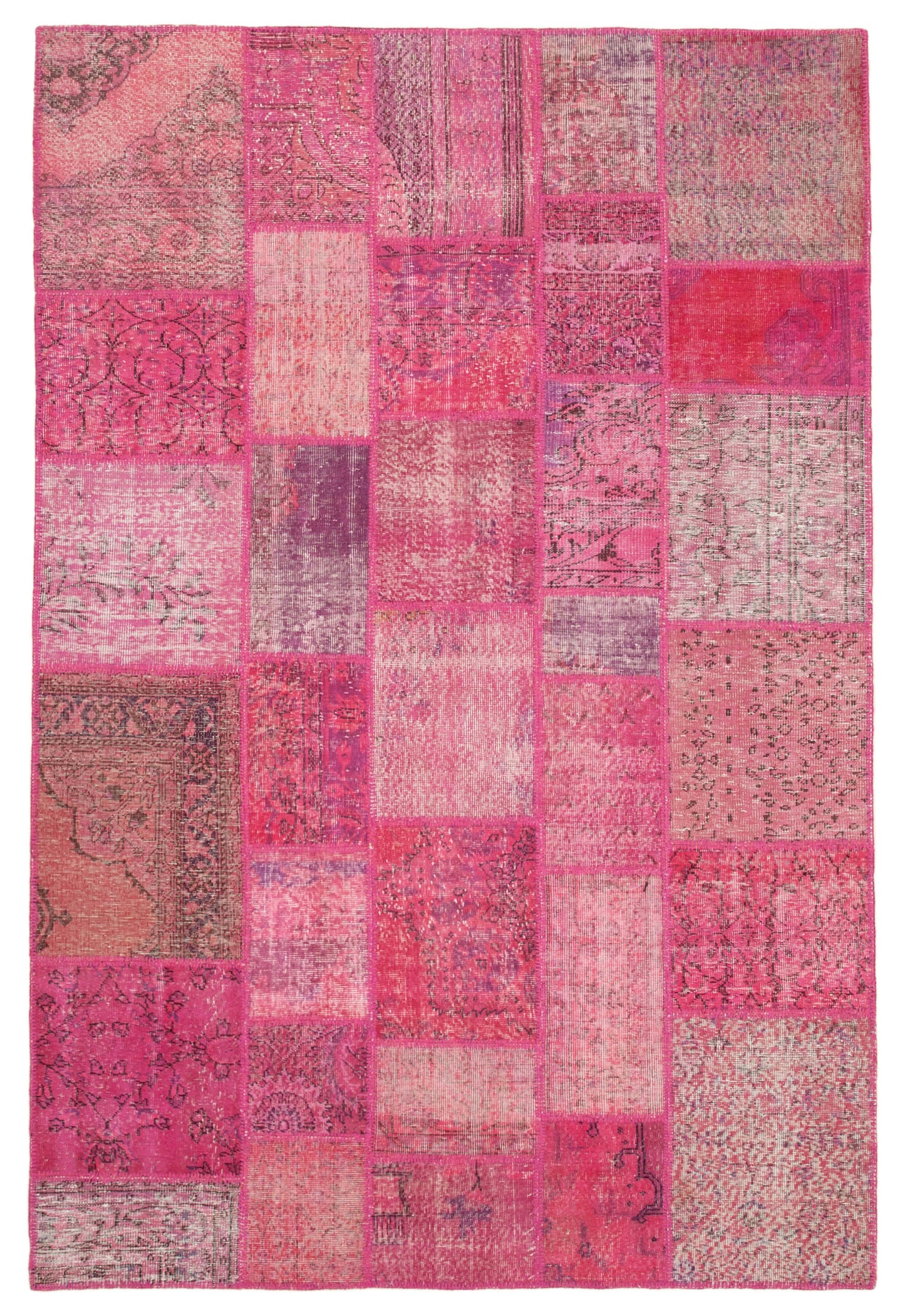 7x10 Pink Patchwork Rug - 31576