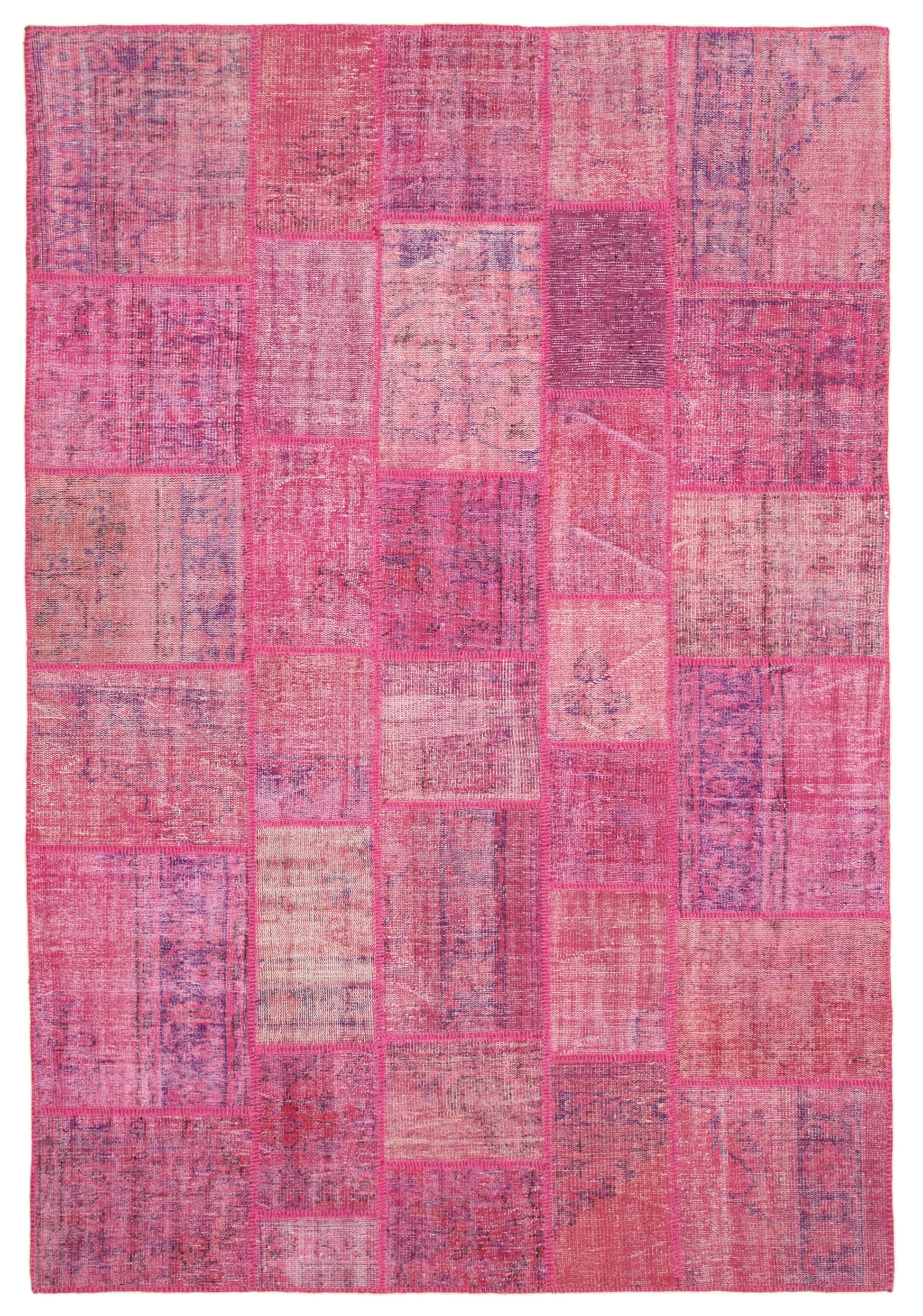 7x10 Pink Patchwork Rug - 31627