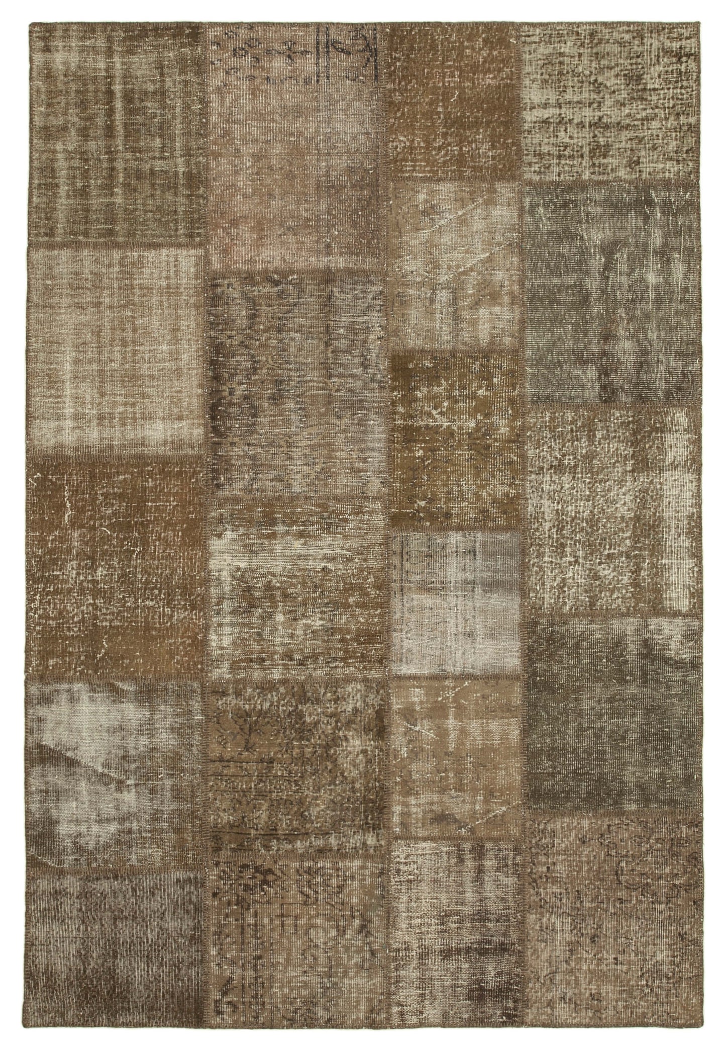 7x10 Brown Patchwork Rug - 31631