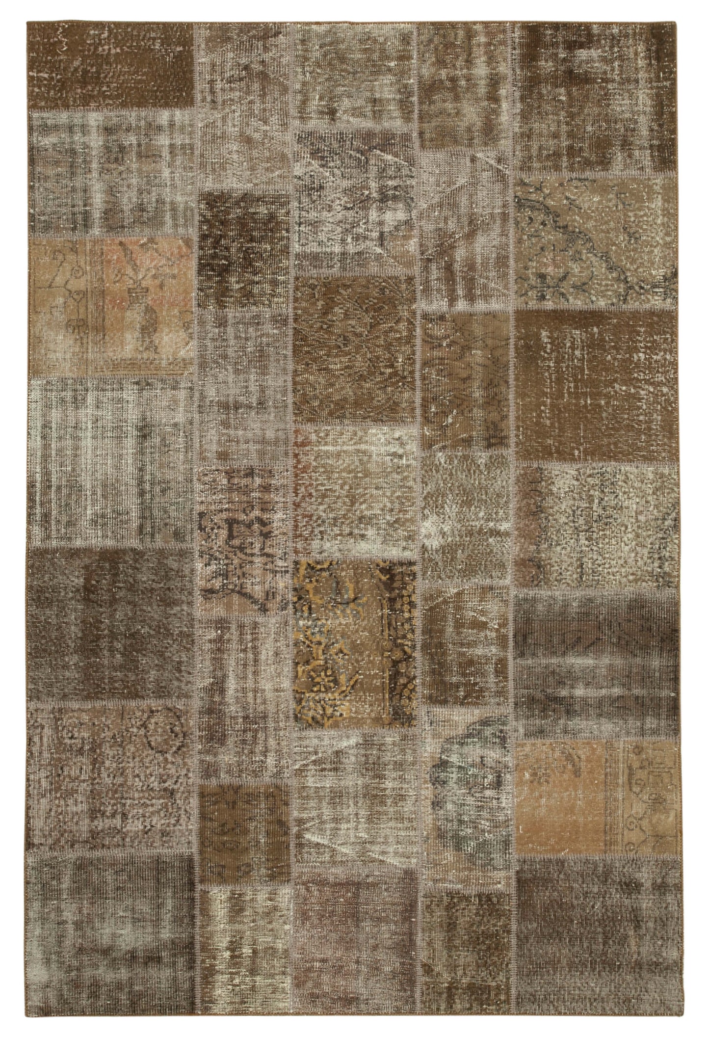 6x10 Brown Patchwork Rug - 31670