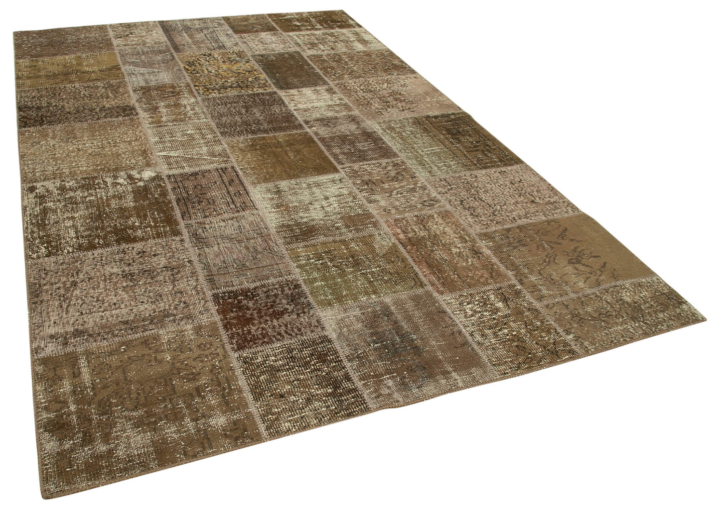 6x10 Brown Patchwork Rug - 31677