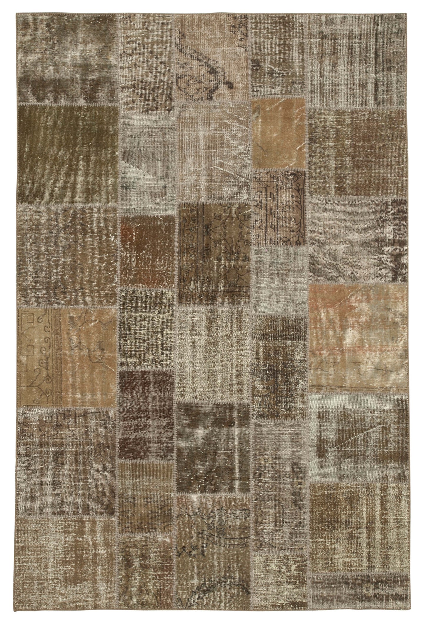 6x10 Brown Patchwork Rug - 31678