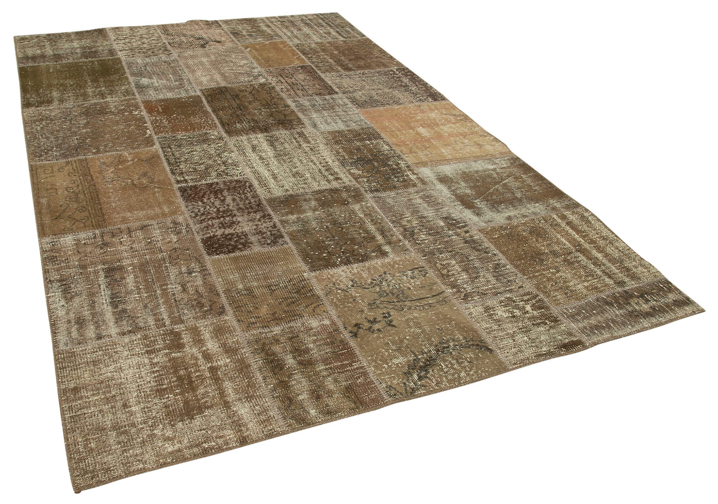 6x10 Brown Patchwork Rug - 31678