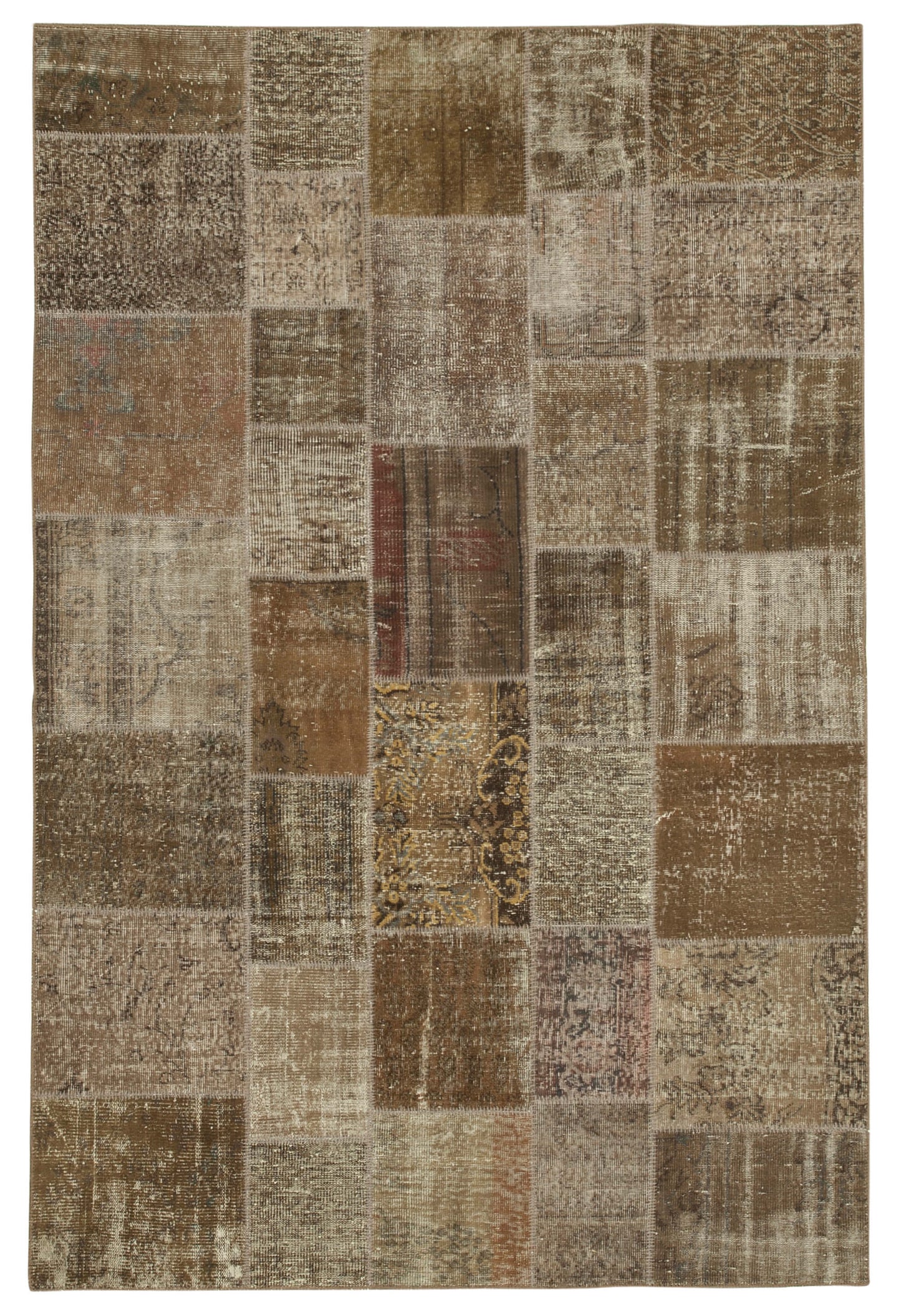 6x10 Brown Patchwork Rug - 31679