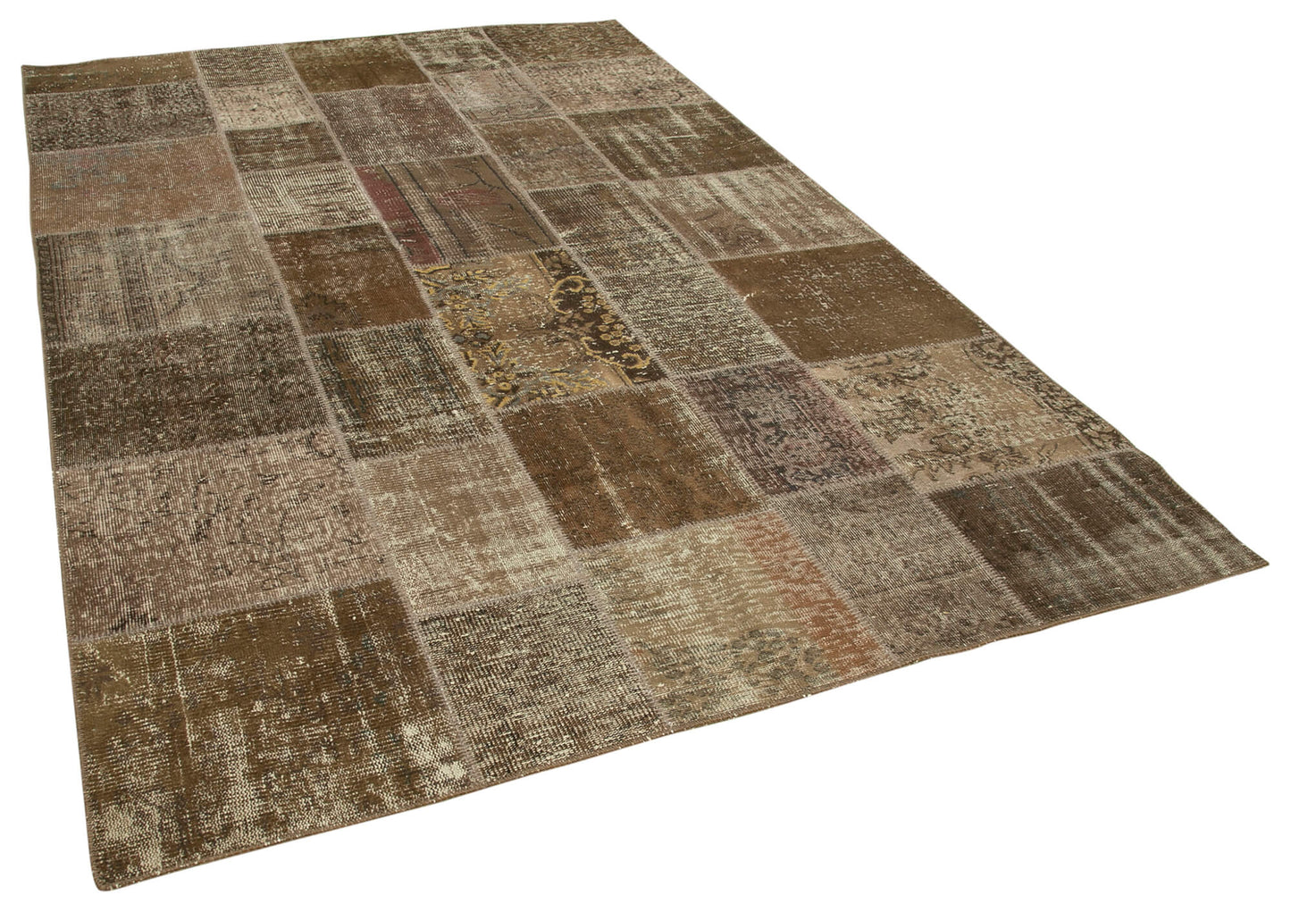 6x10 Brown Patchwork Rug - 31679