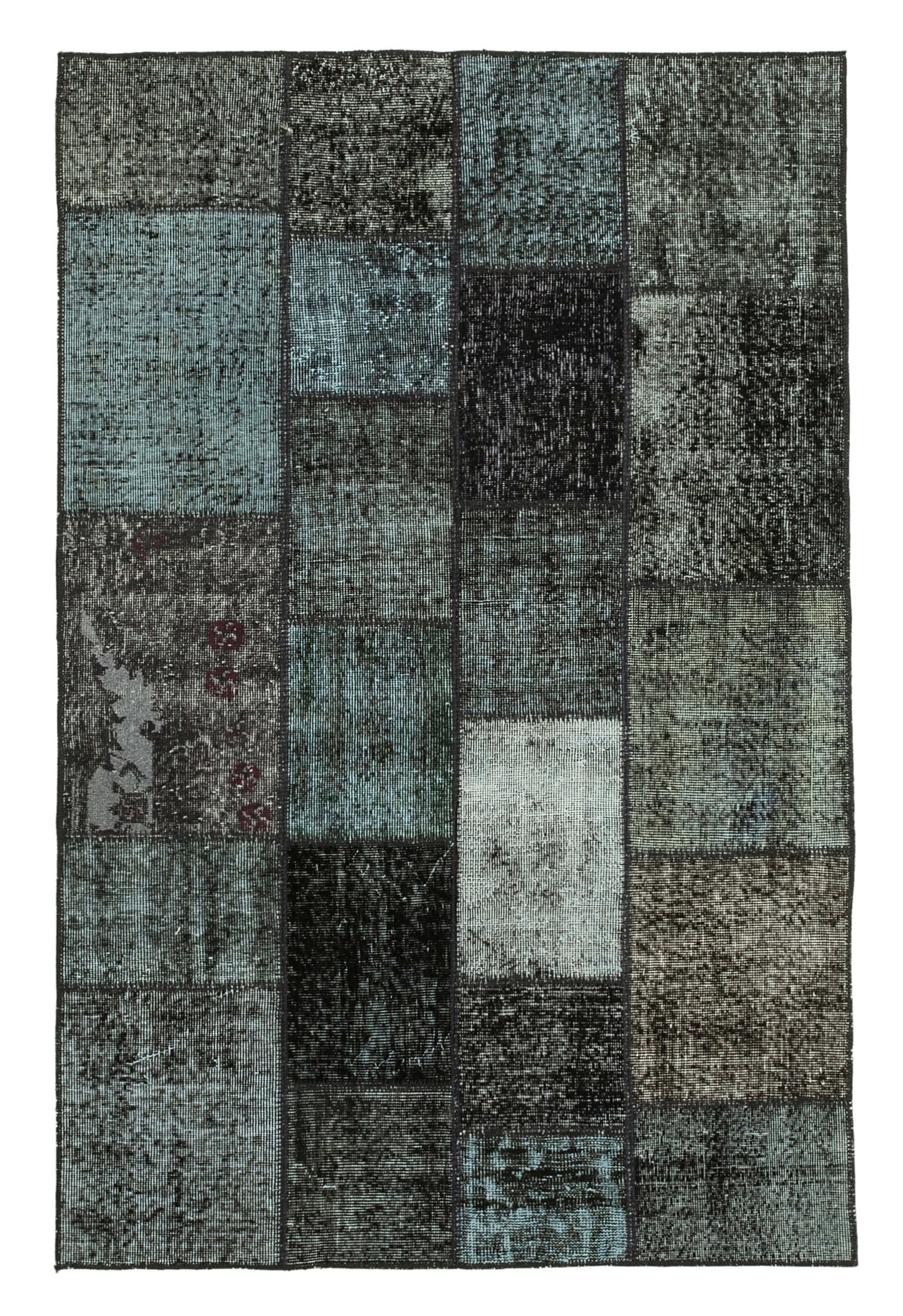 4x7 Black Patchwork Rug - 31686