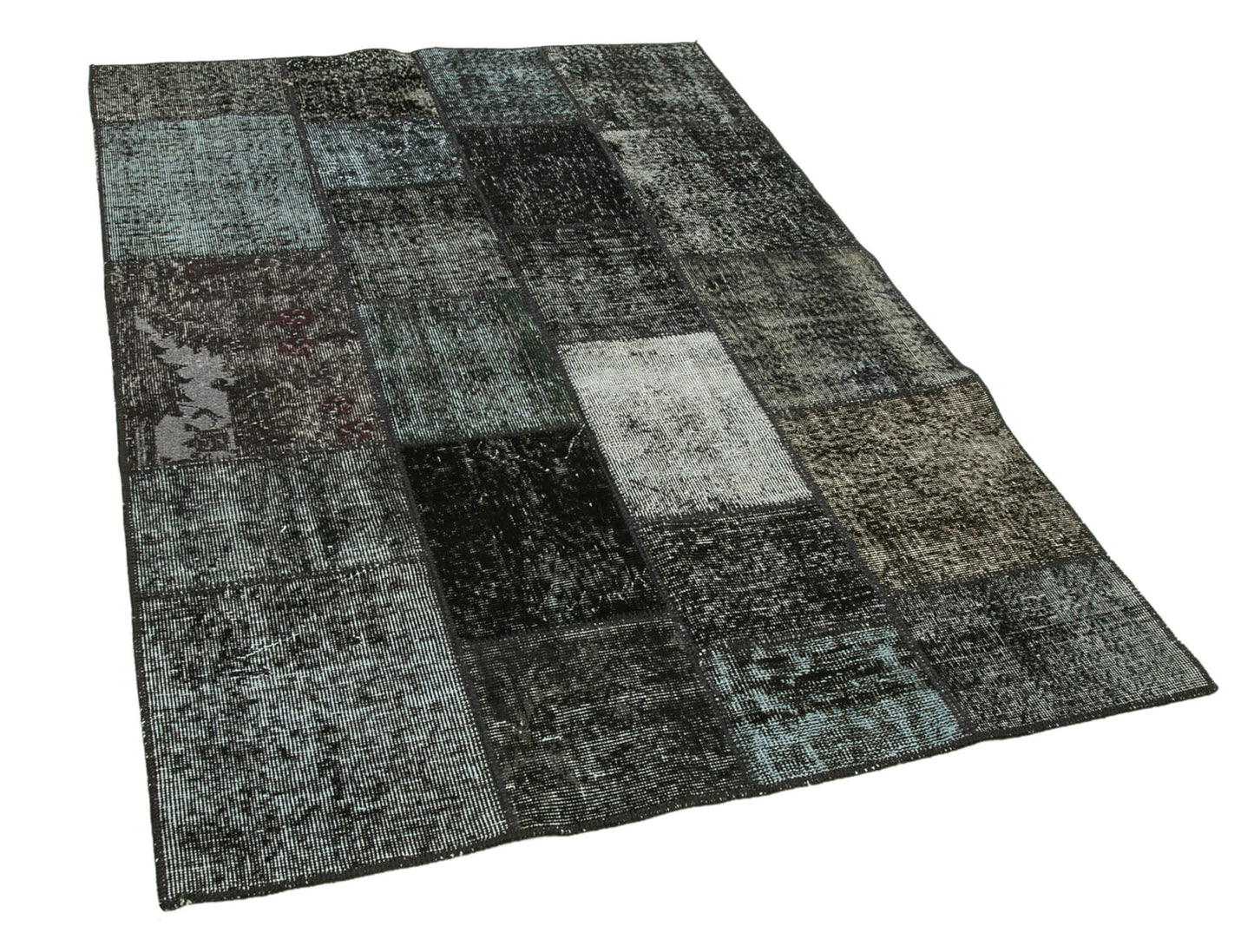 4x7 Black Patchwork Rug - 31686