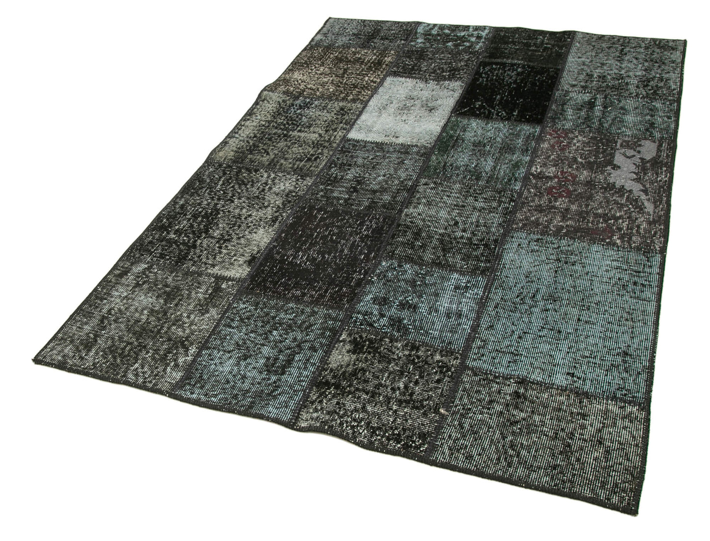 4x7 Black Patchwork Rug - 31686