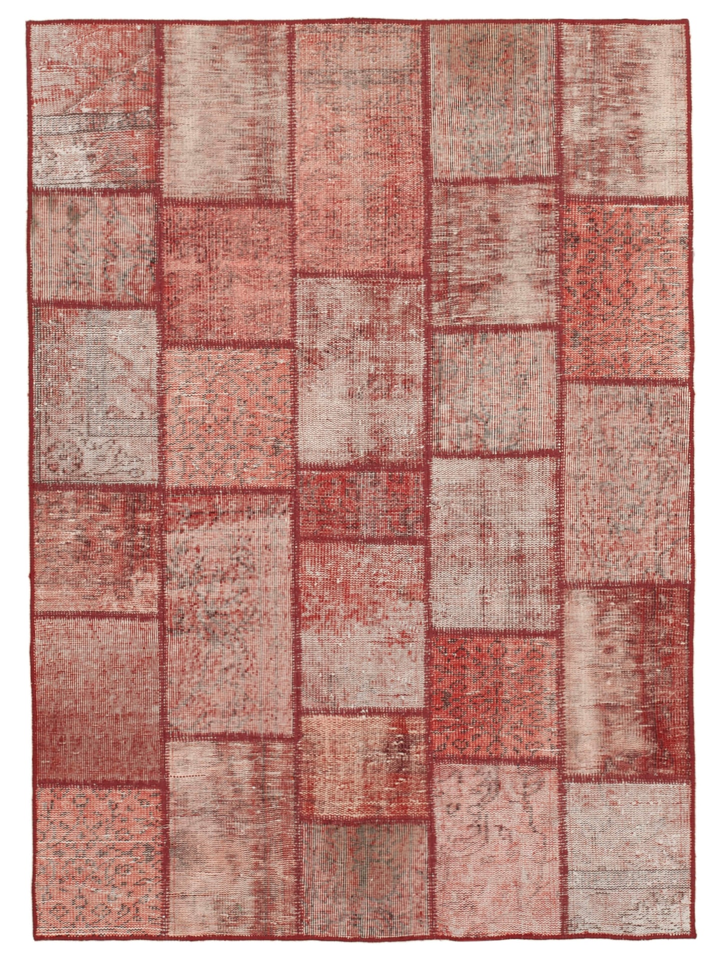 5x6 Red Patchwork Rug - 31695