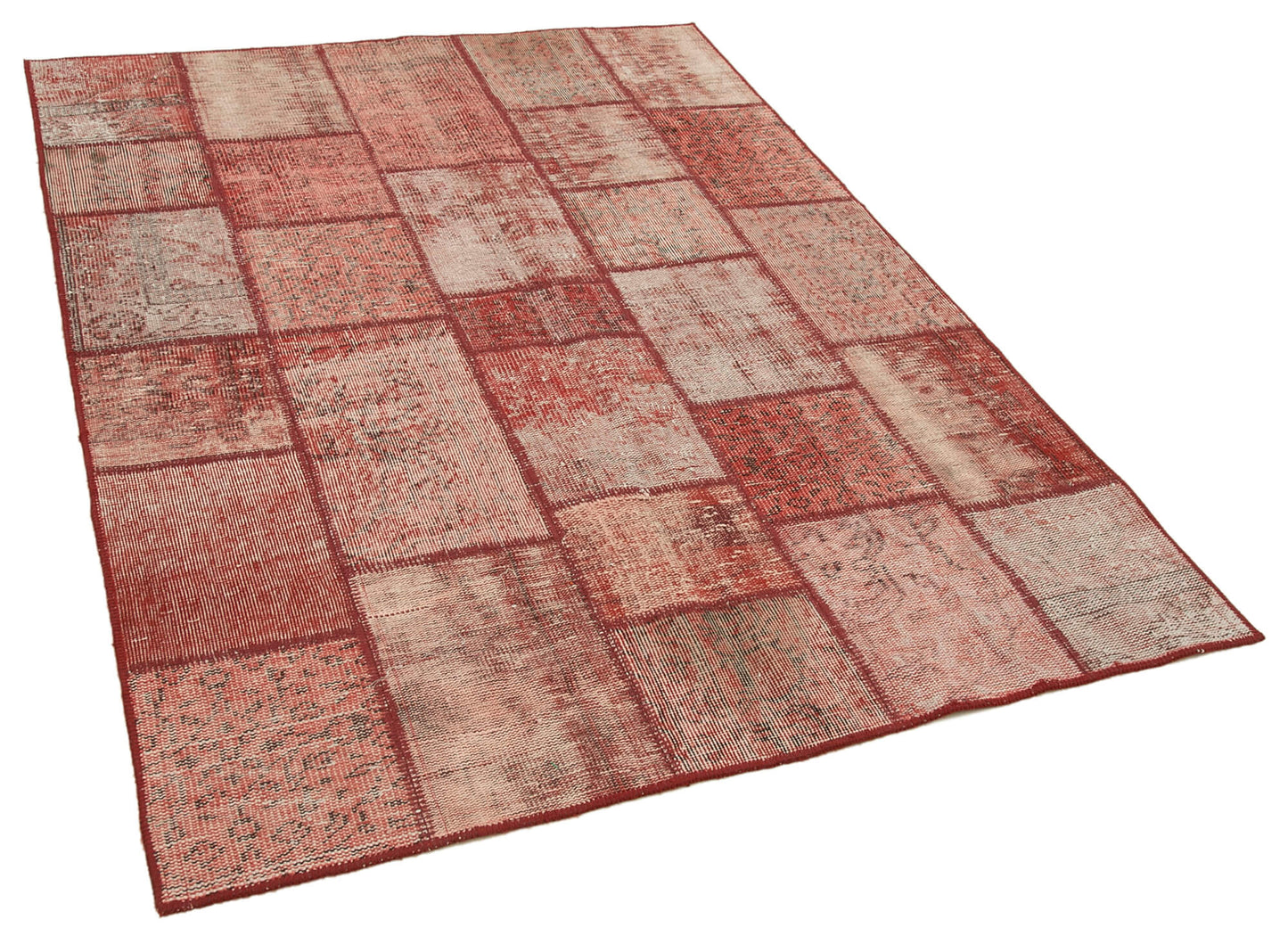 5x6 Red Patchwork Rug - 31695