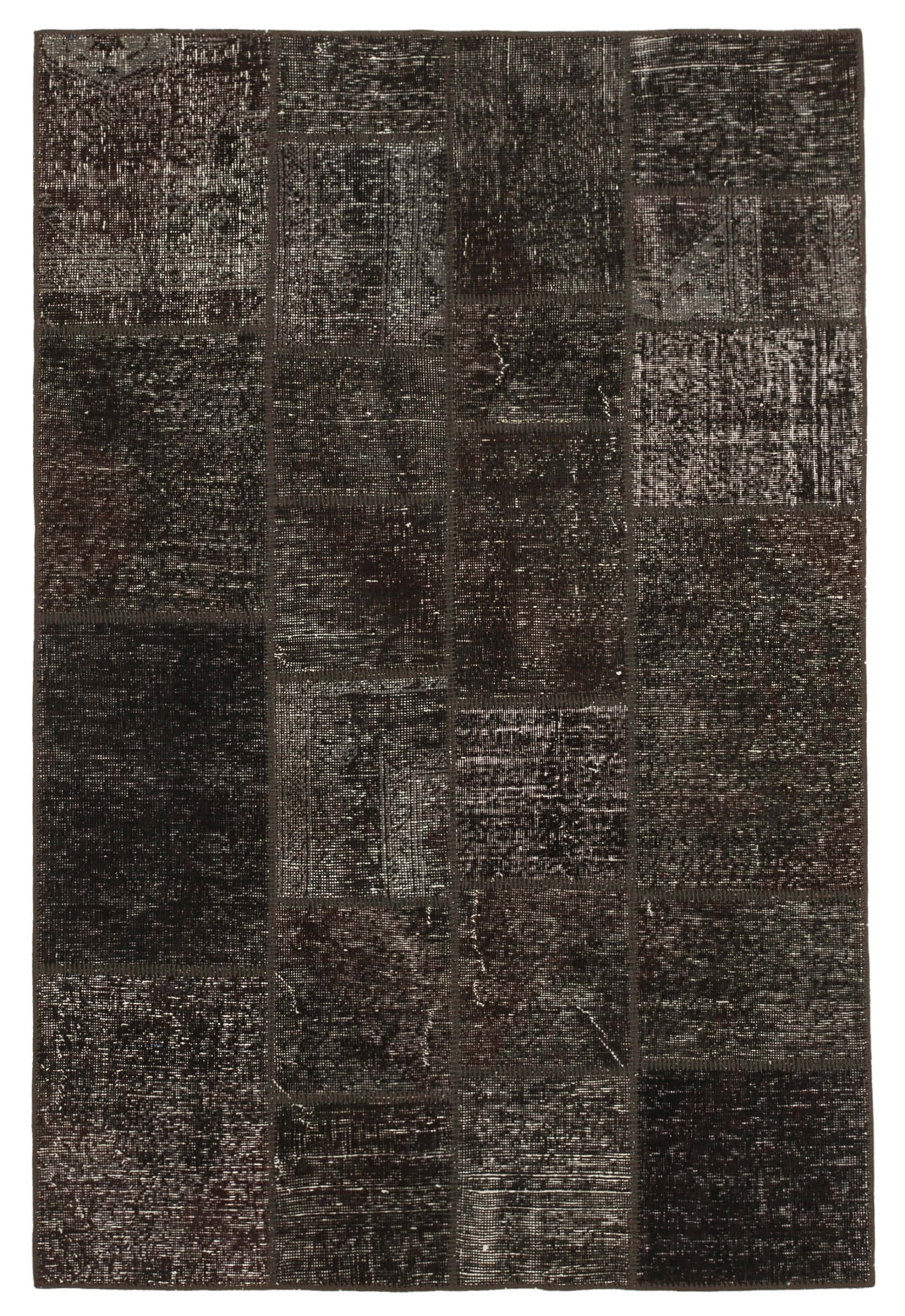 4x7 Black Patchwork Rug - 31698