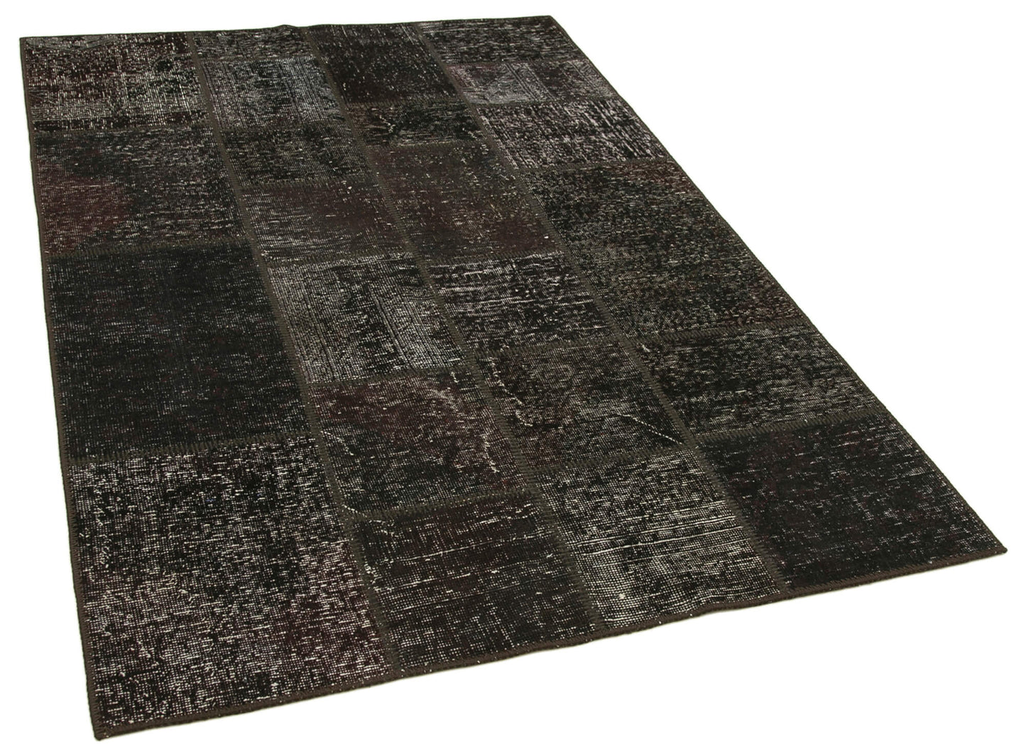 4x7 Black Patchwork Rug - 31698