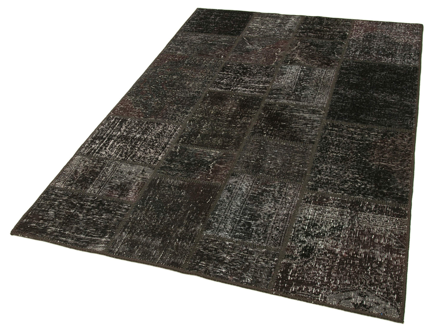 4x7 Black Patchwork Rug - 31698