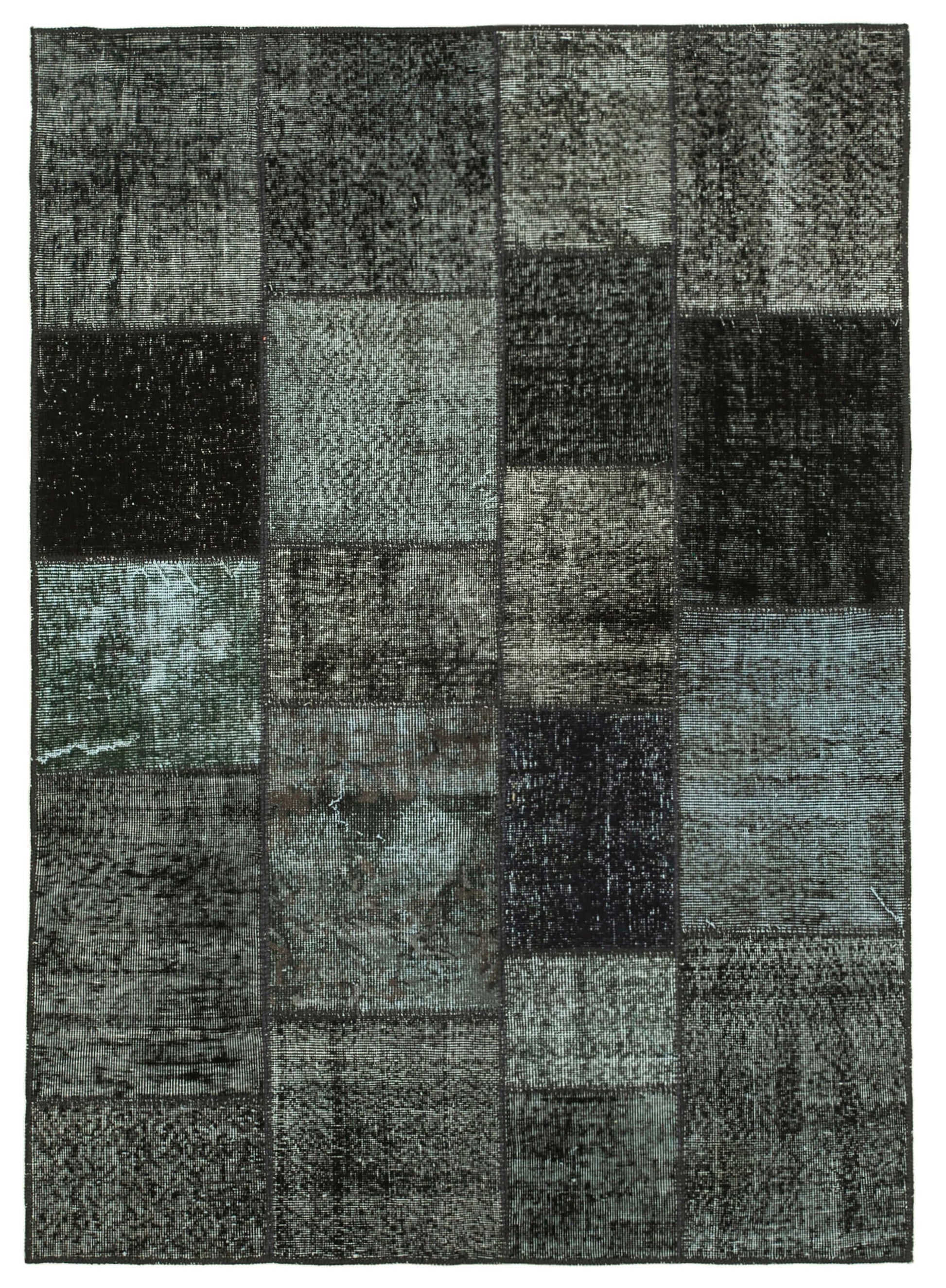 5x7 Black Patchwork Rug - 31701