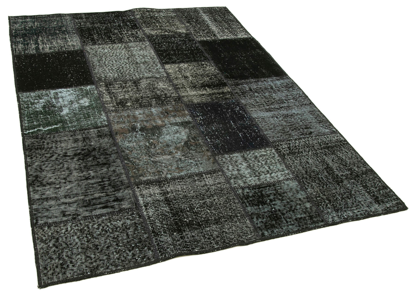 5x7 Black Patchwork Rug - 31701