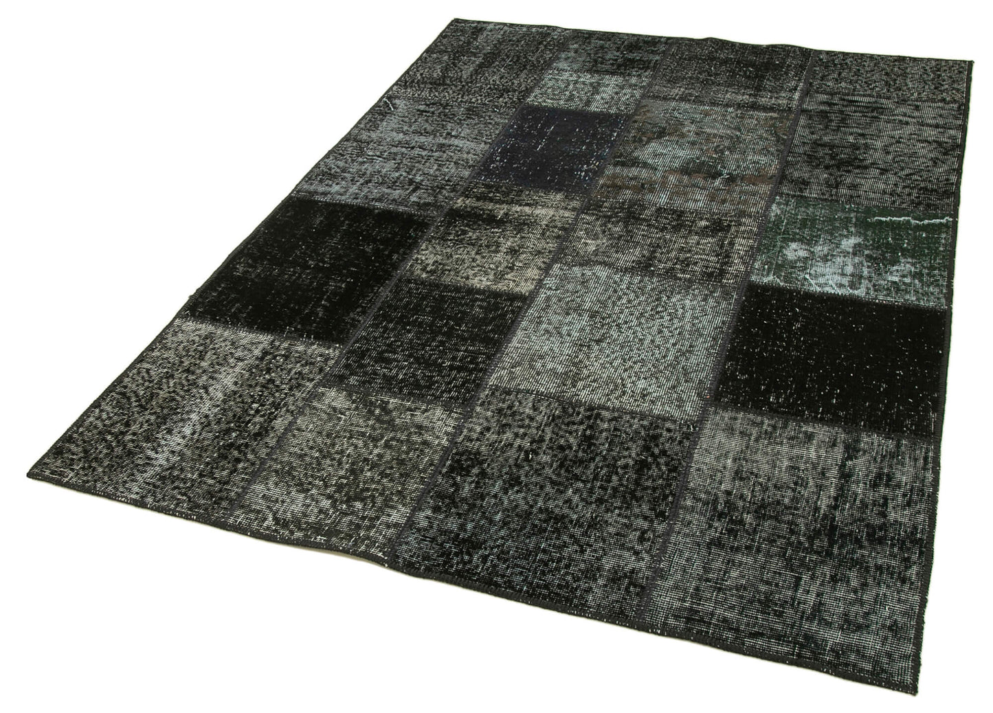 5x7 Black Patchwork Rug - 31701