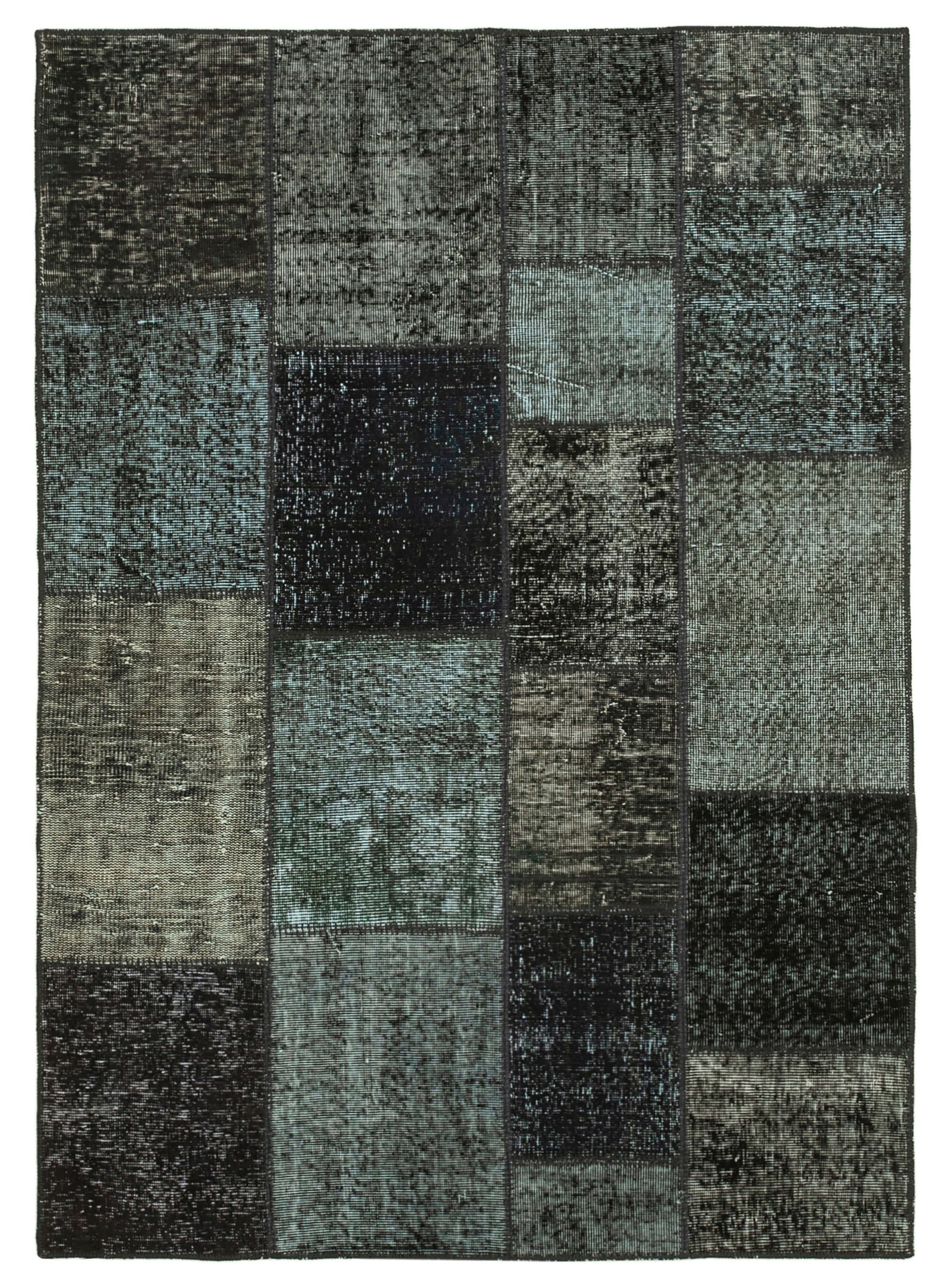 5x7 Black Patchwork Rug - 31704