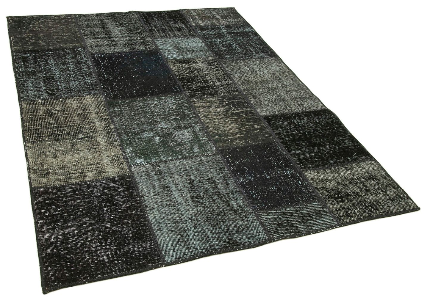 5x7 Black Patchwork Rug - 31704