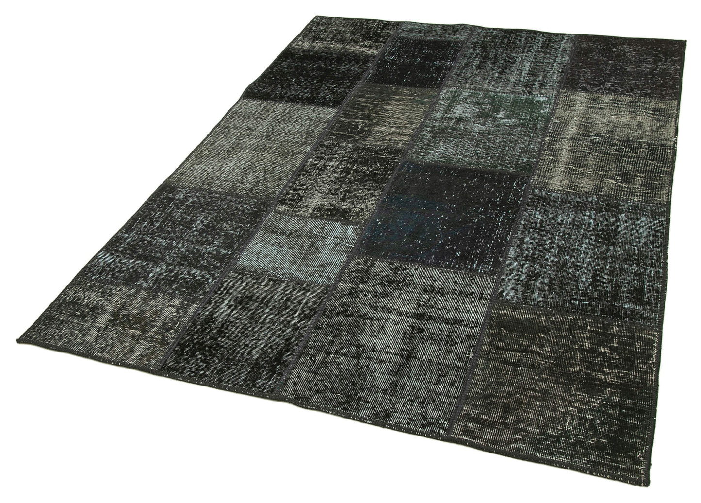 5x7 Black Patchwork Rug - 31704