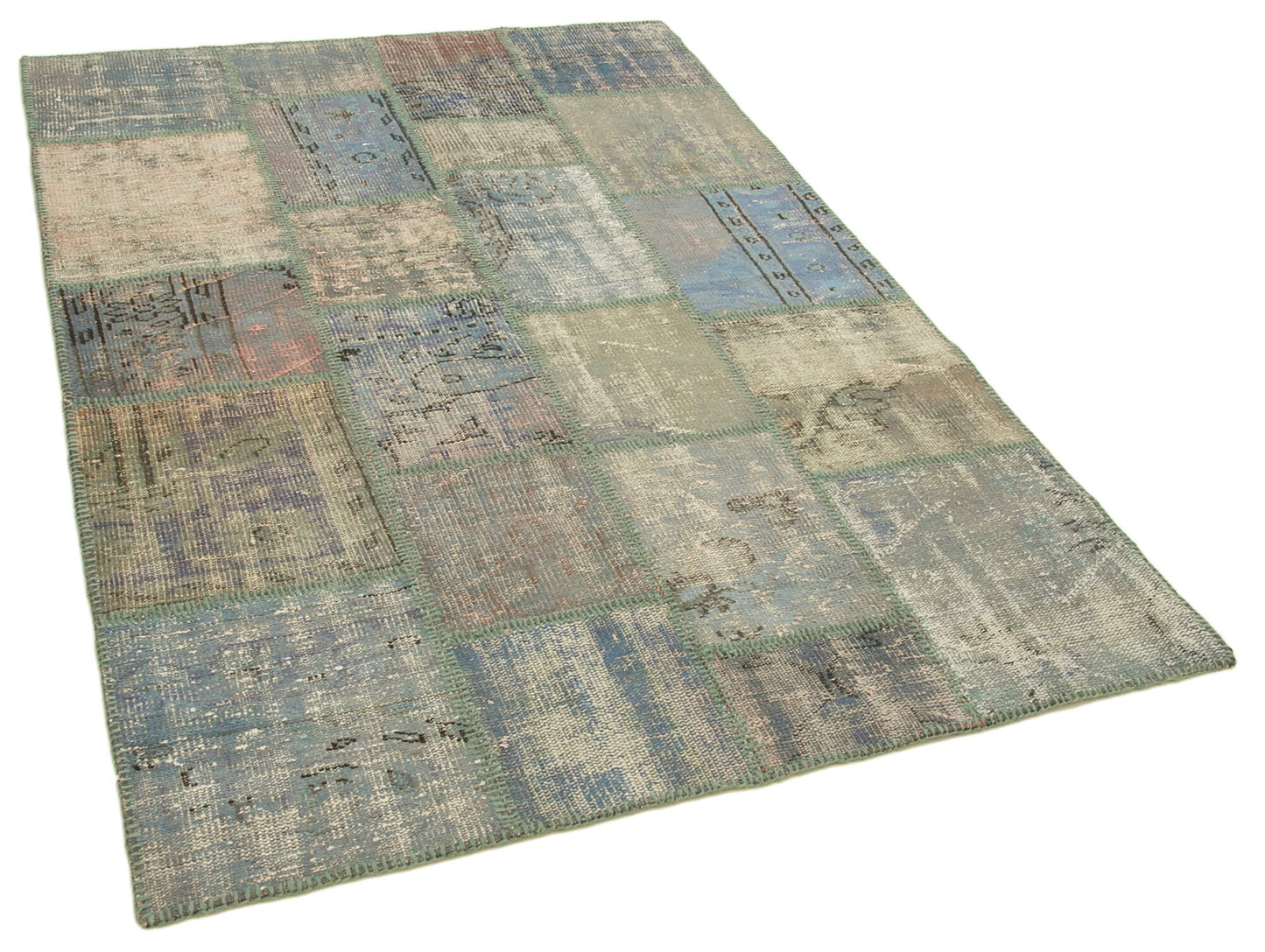 5x7 Blue Patchwork Rug - 31721