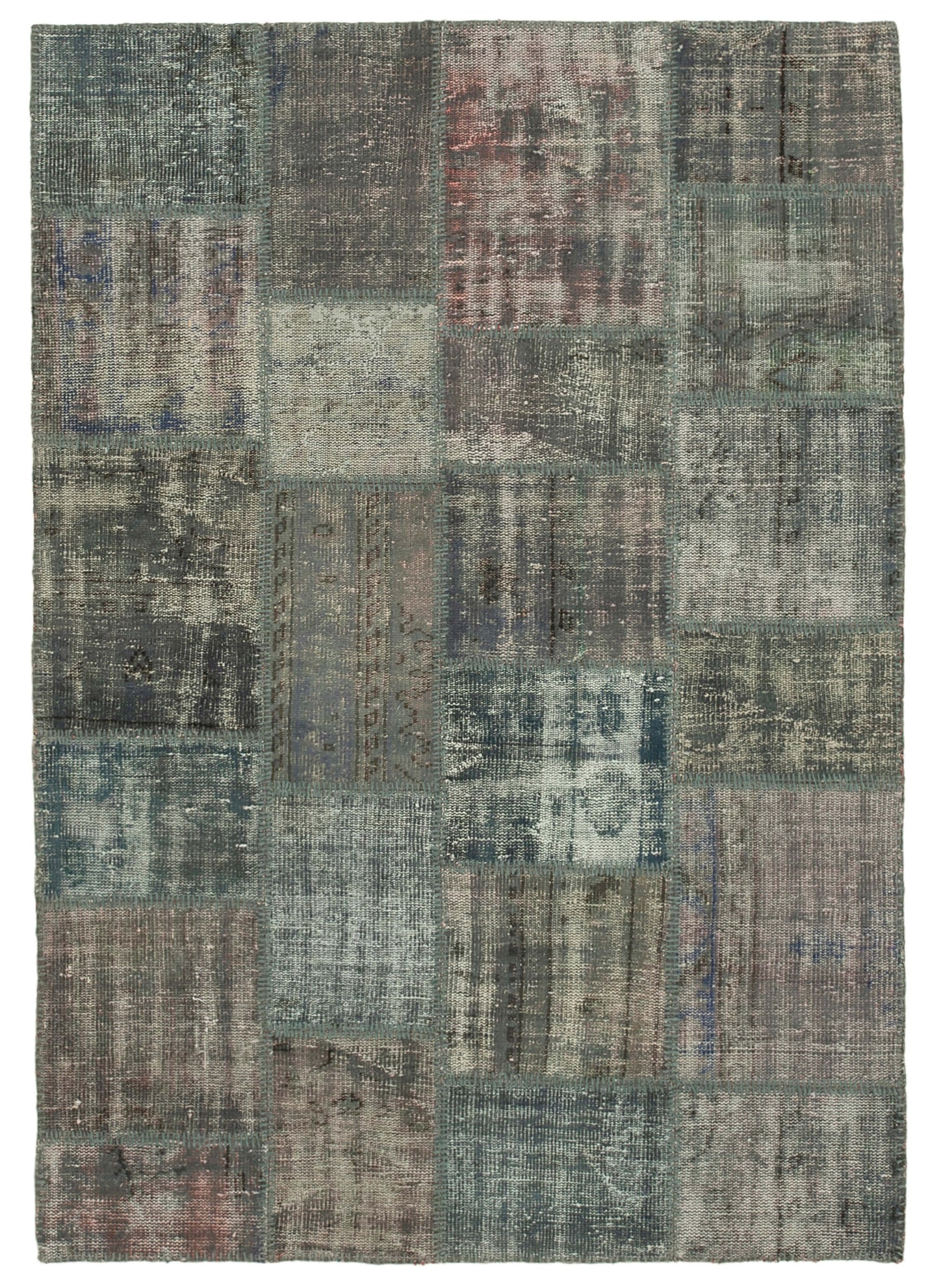 5x7 Grey Patchwork Rug - 31722