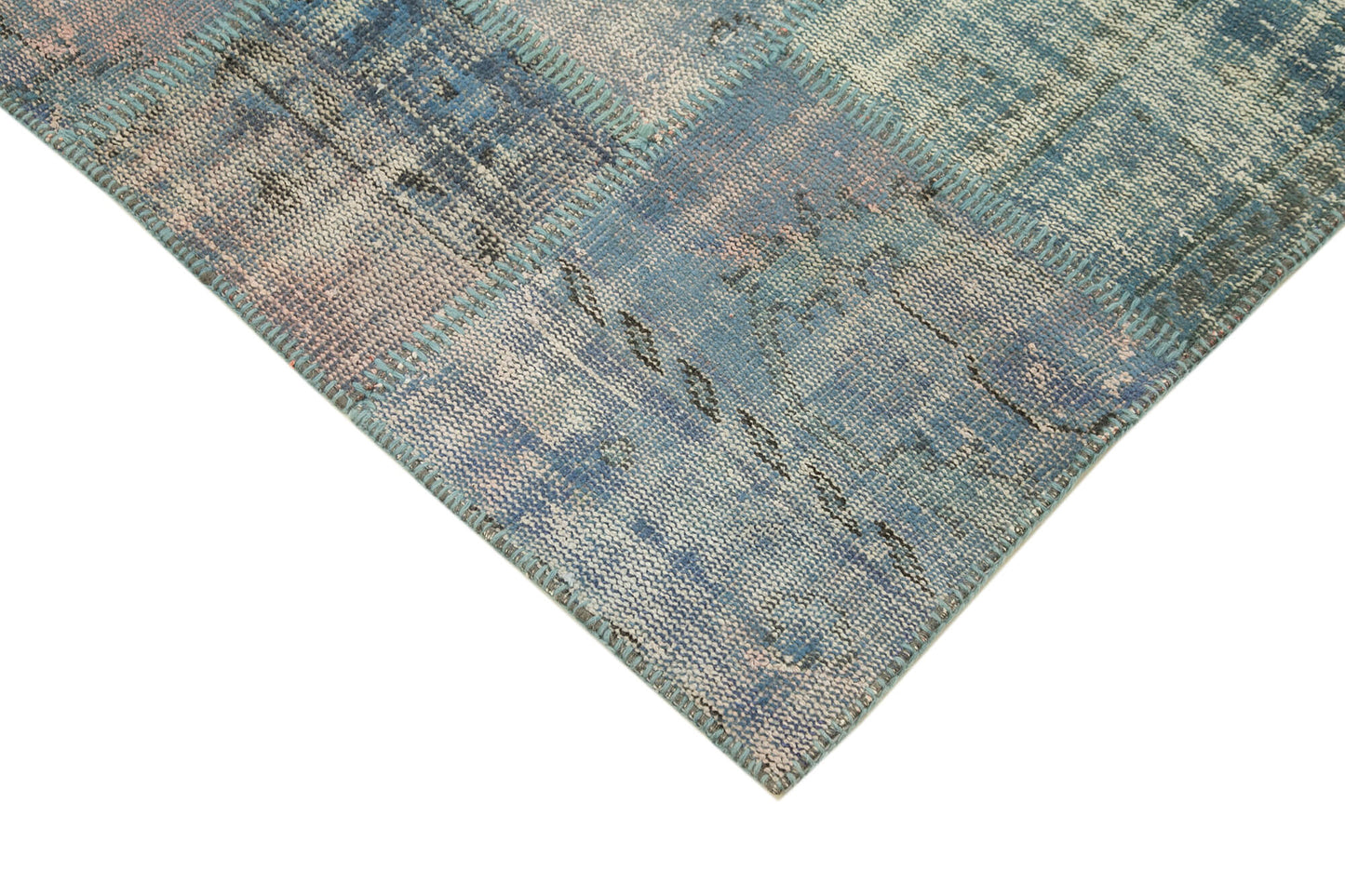 5x7 Blue Patchwork Rug - 31723