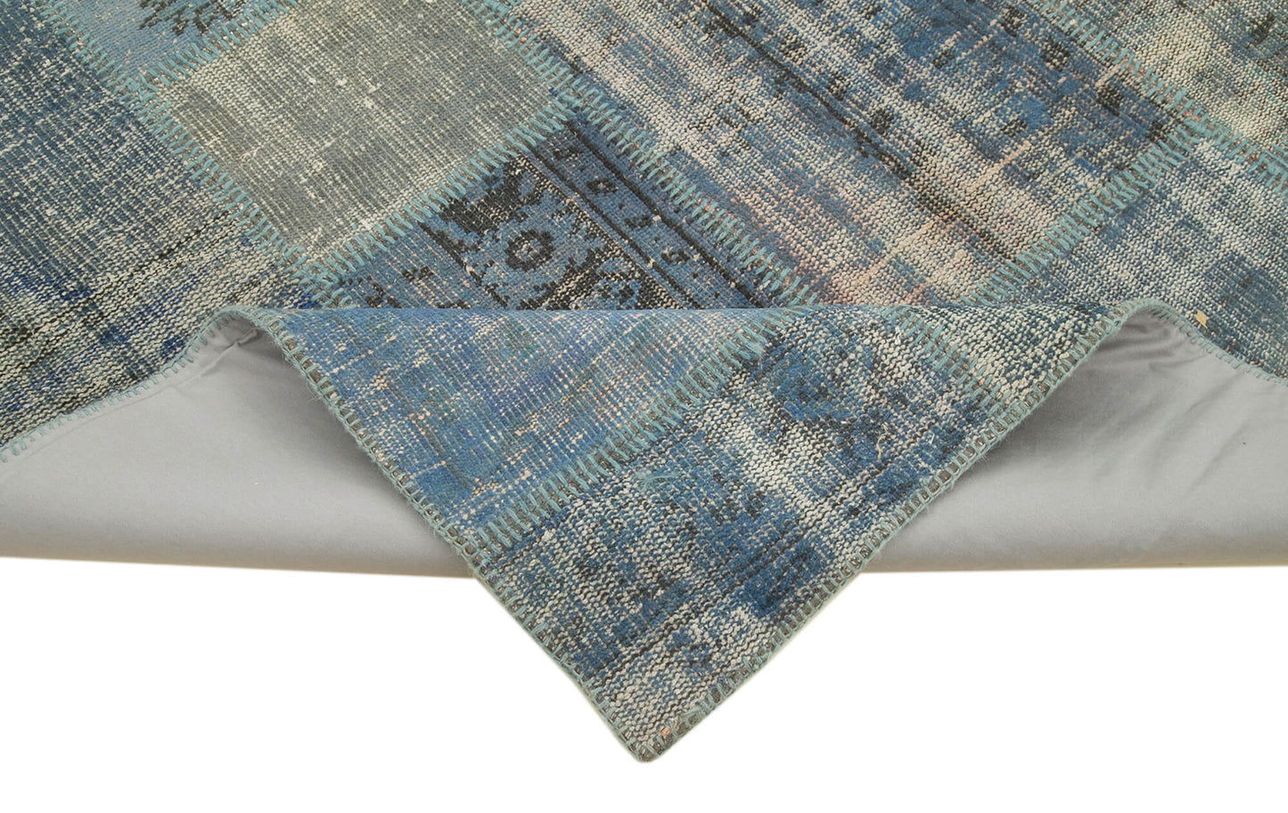 5x7 Blue Patchwork Rug - 31723