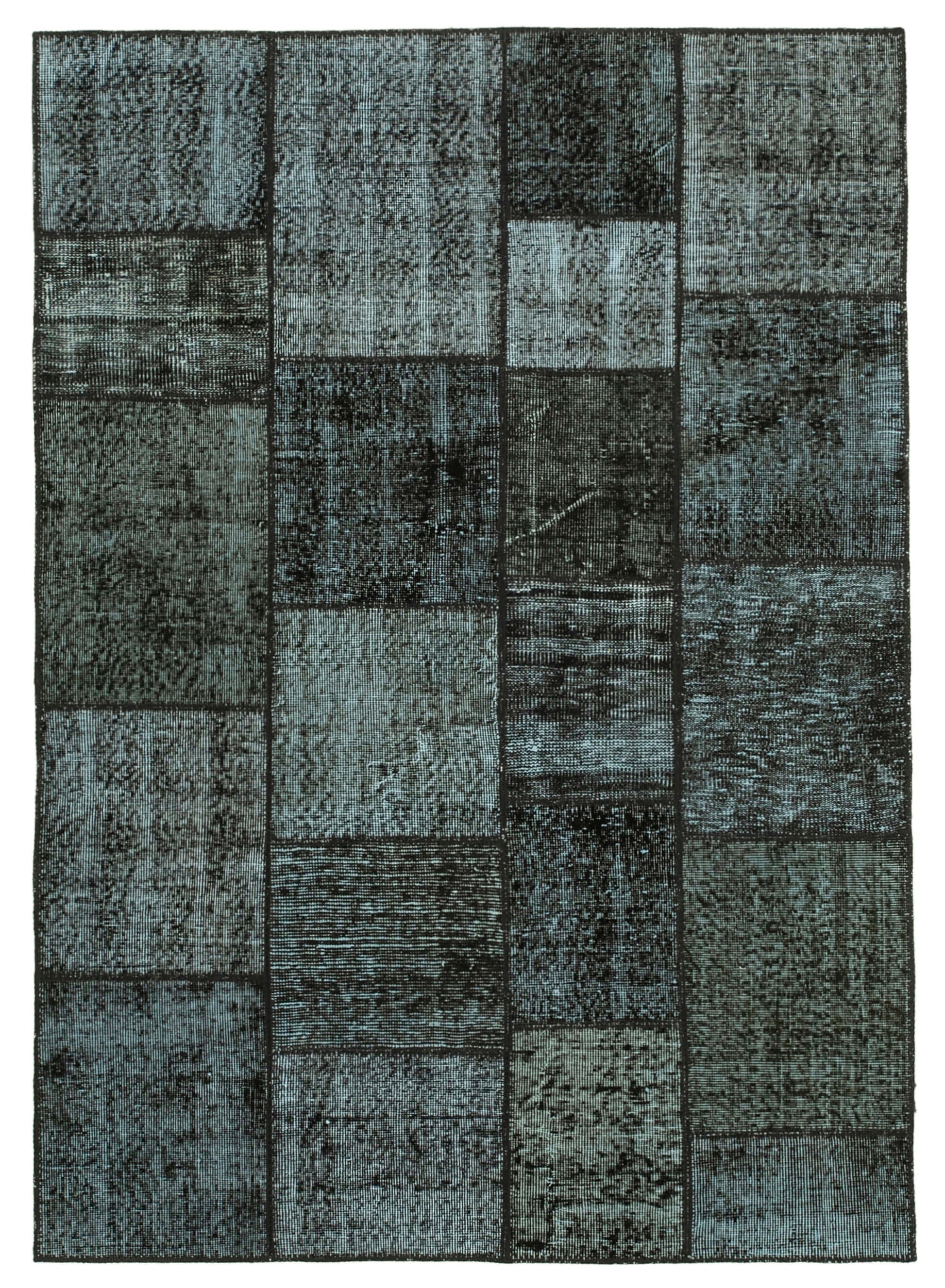 5x7 Black Patchwork Rug - 31733