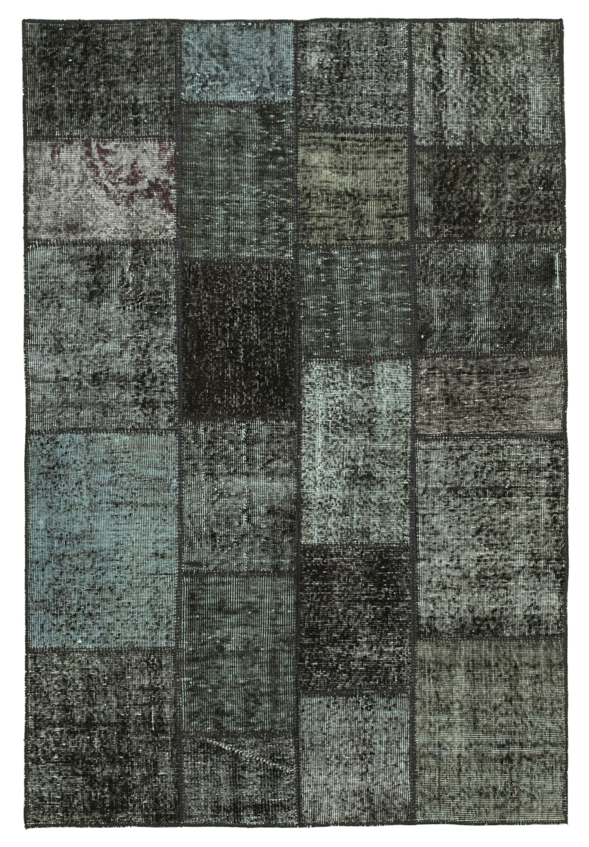 4x7 Black Patchwork Rug - 31737