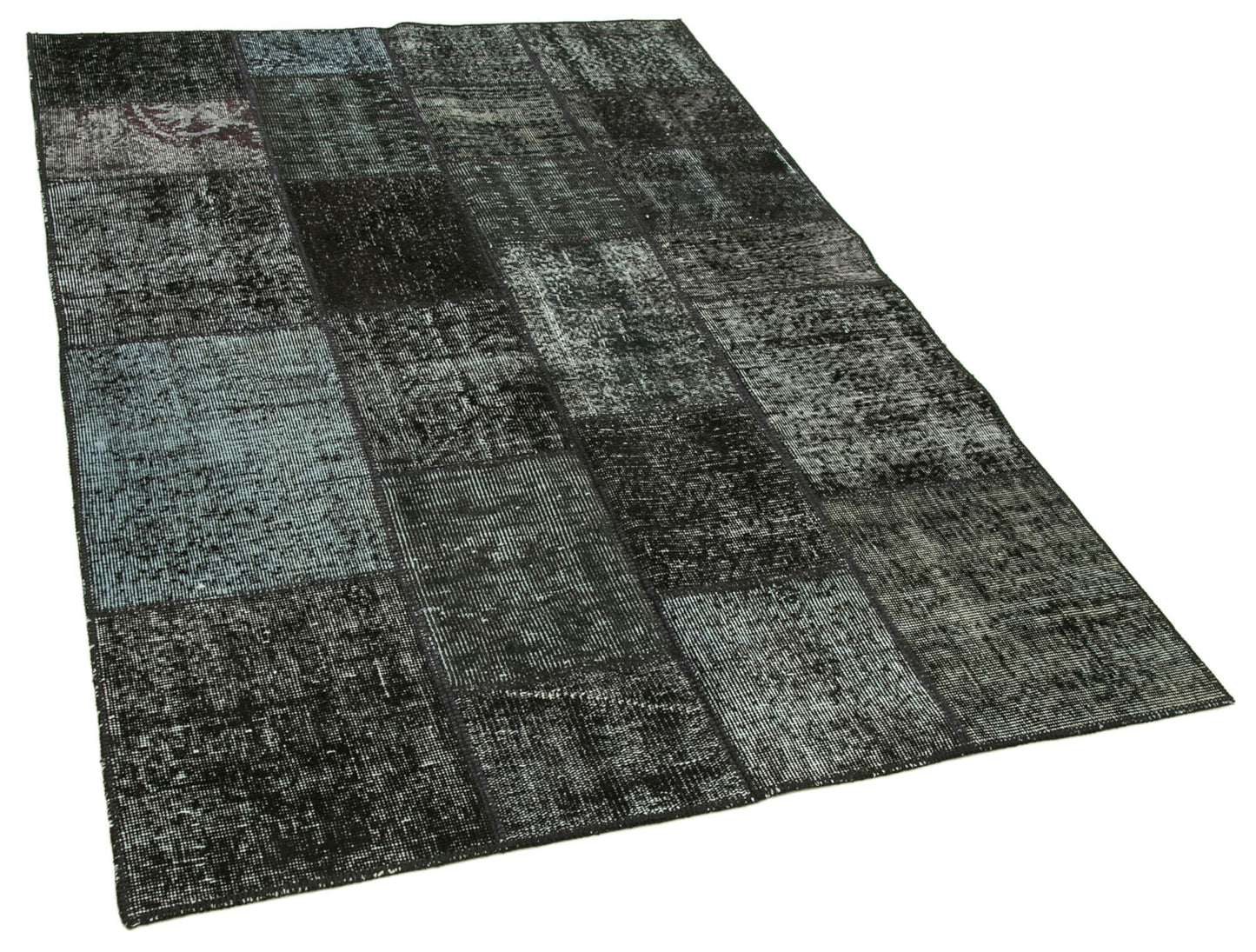 4x7 Black Patchwork Rug - 31737