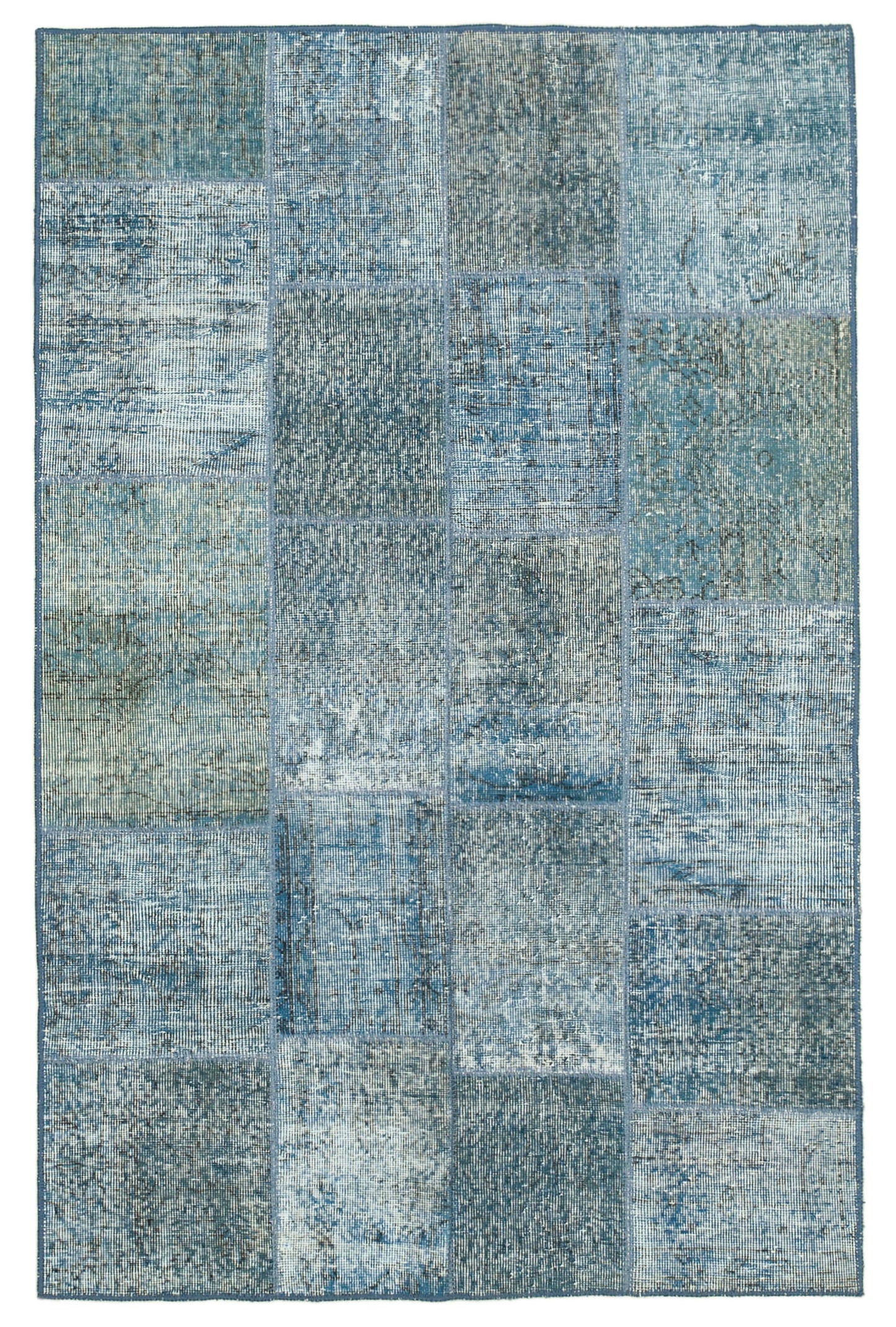 4x7 Blue Patchwork Rug - 31753