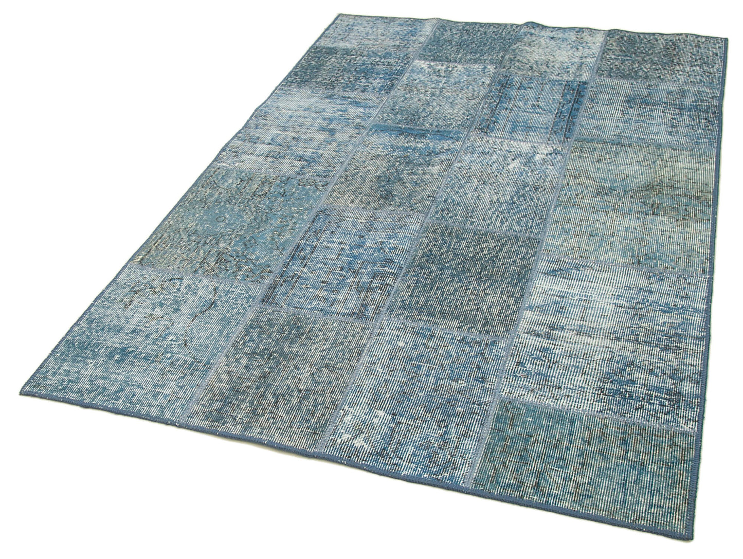 4x7 Blue Patchwork Rug - 31753