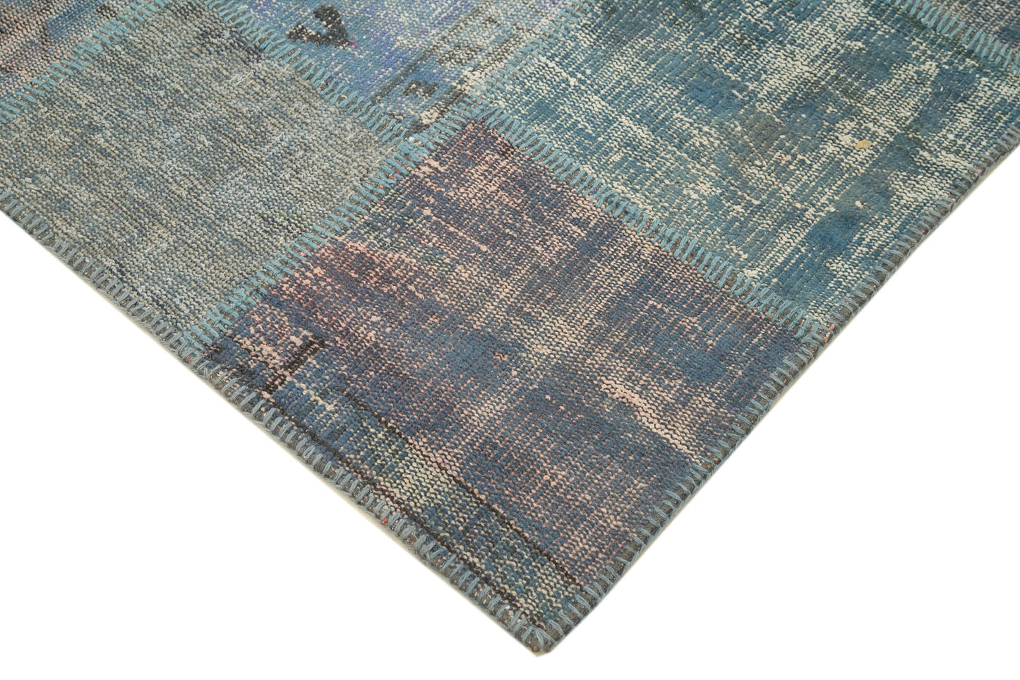 5x7 Blue Patchwork Rug - 31757