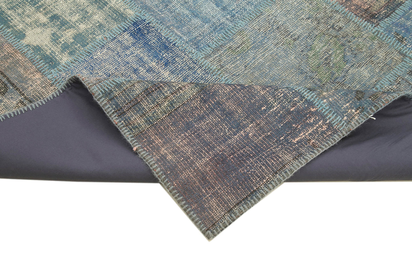 5x7 Blue Patchwork Rug - 31757