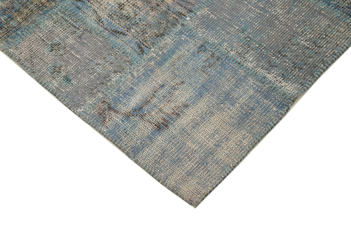 5x7 Blue Patchwork Rug - 31758