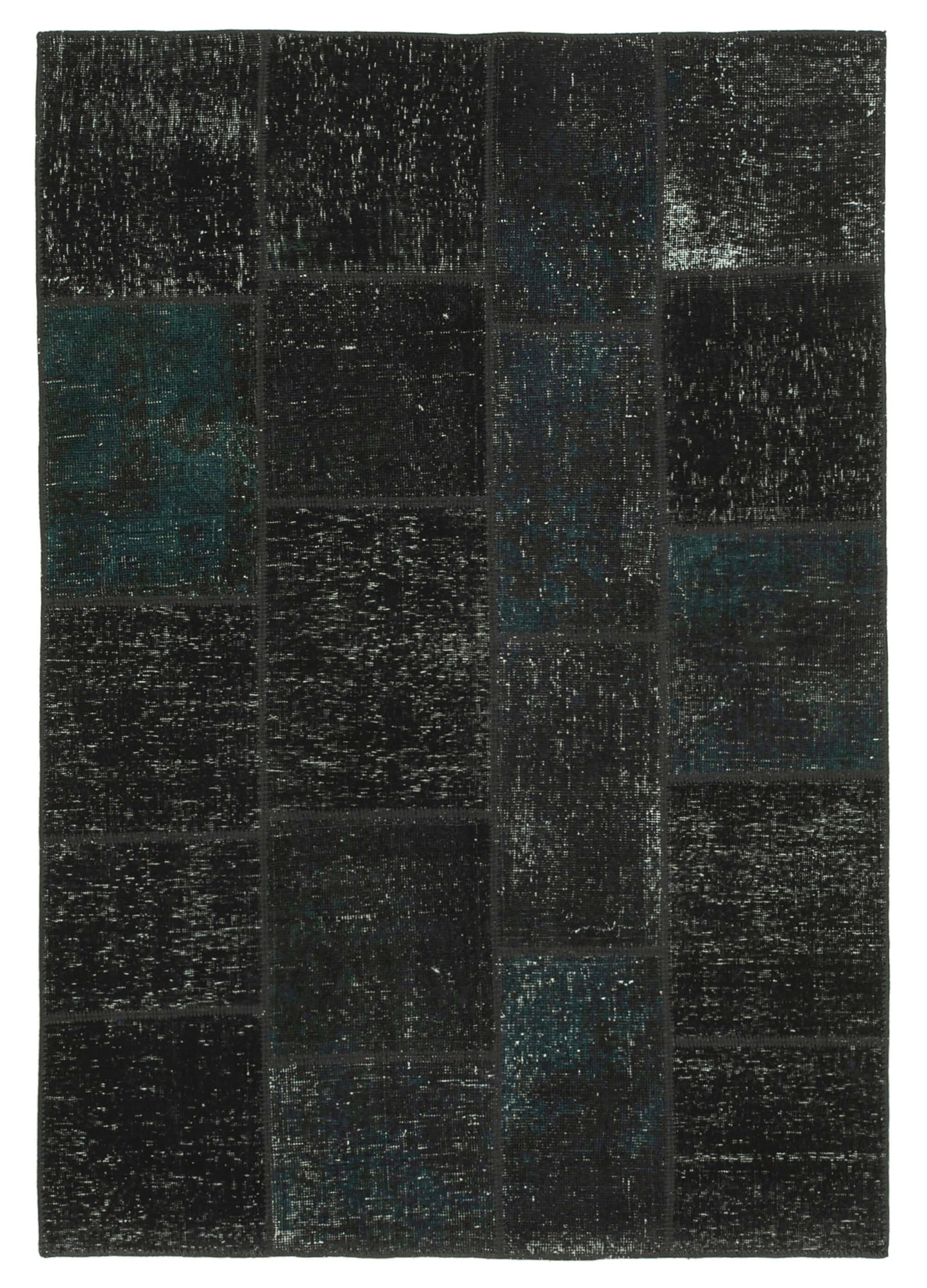 5x7 Black Patchwork Rug - 31763