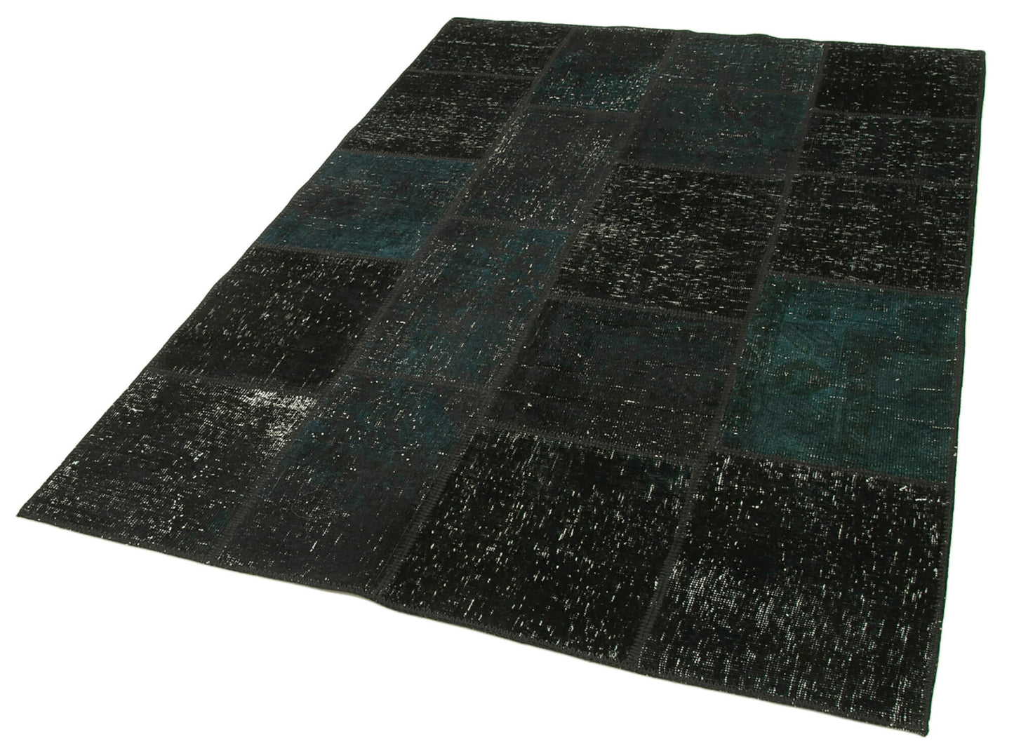 5x7 Black Patchwork Rug - 31763