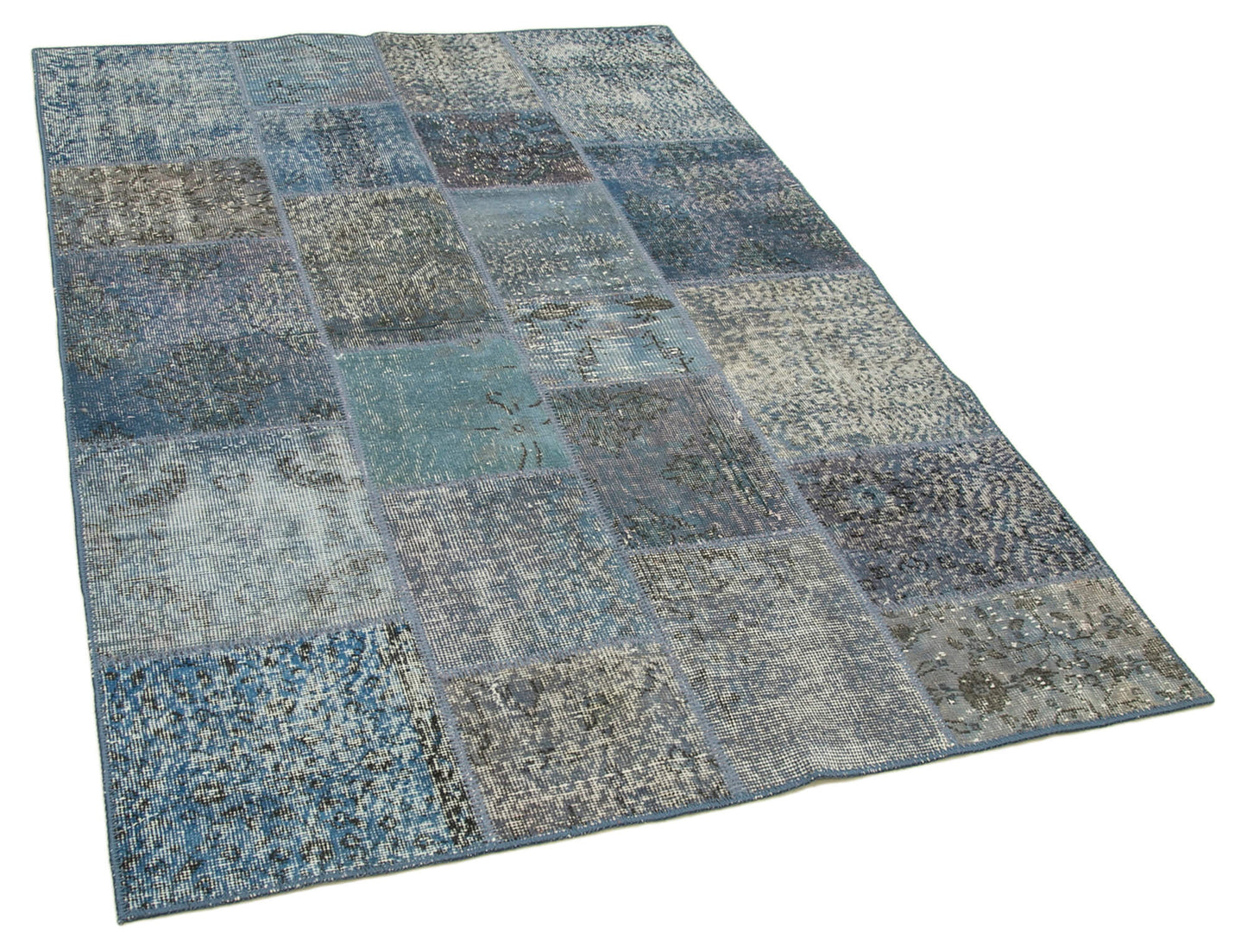 4x7 Blue Patchwork Rug - 31764