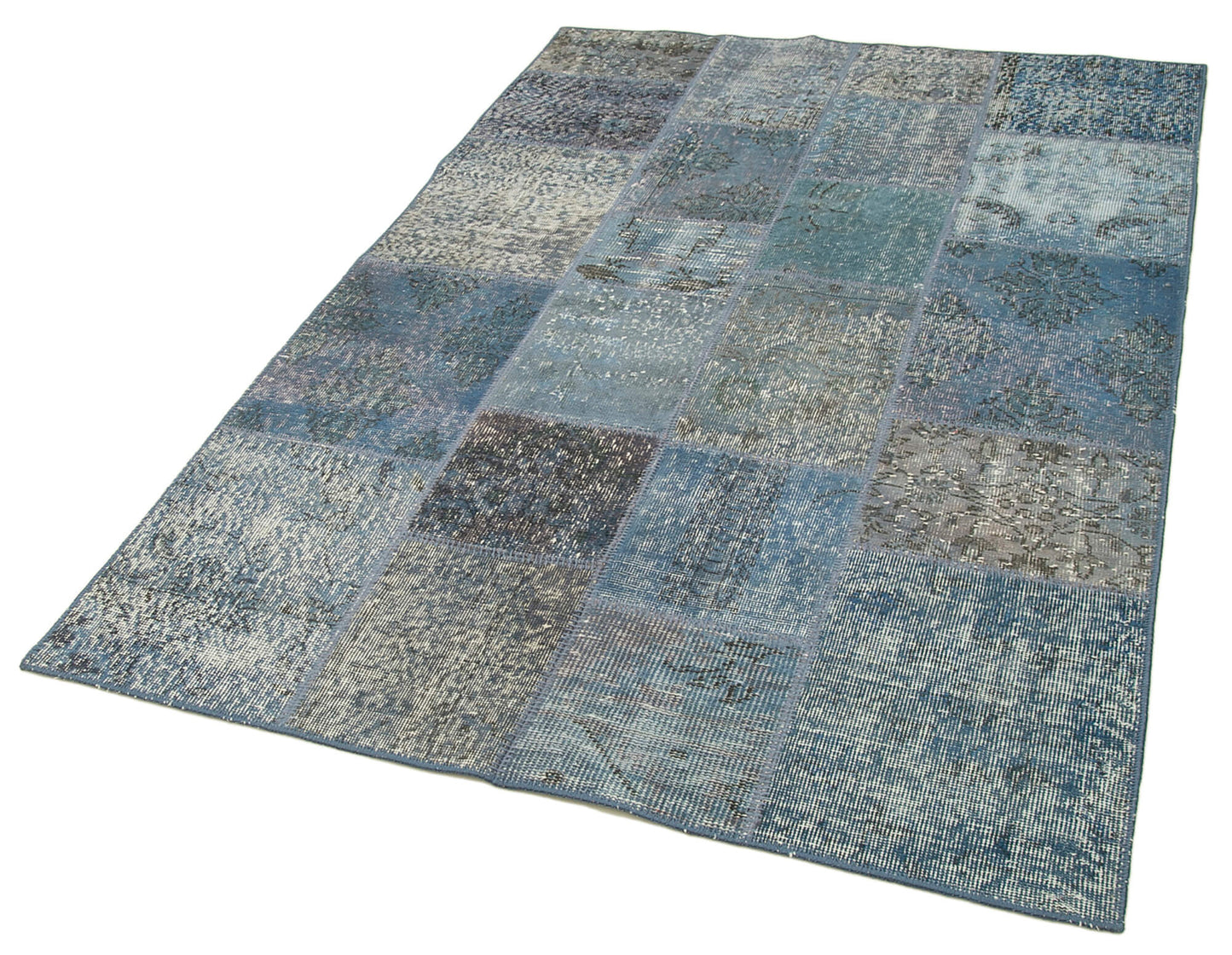 4x7 Blue Patchwork Rug - 31764