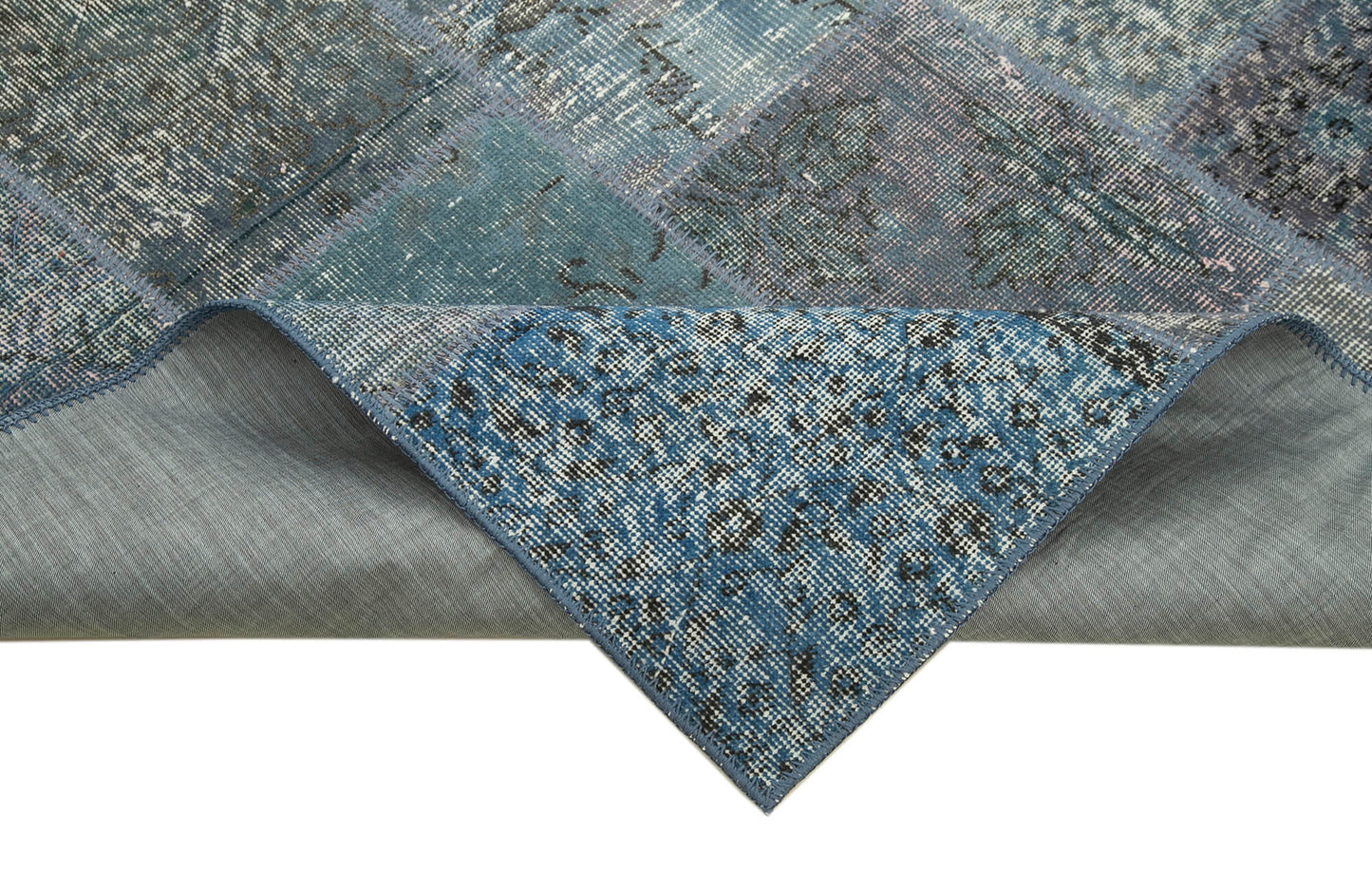 4x7 Blue Patchwork Rug - 31764