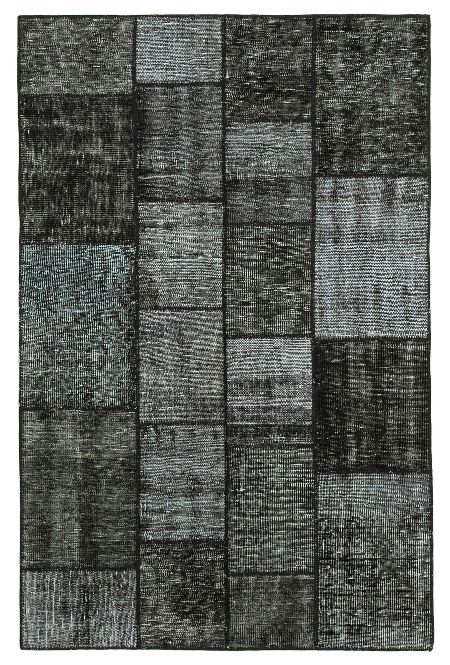 4x7 Black Patchwork Rug - 31765